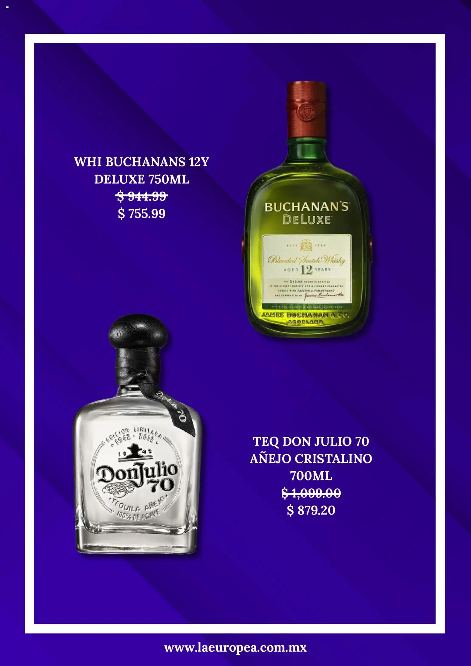 Nuevas ofertas de La Europea válidas en toda la República Mexicana desde el 25.05.2026. ¡Encuentra las mejores ofertas en La Europea Hot Sale! | Página: 3 | Productos: Tequila, Whisky