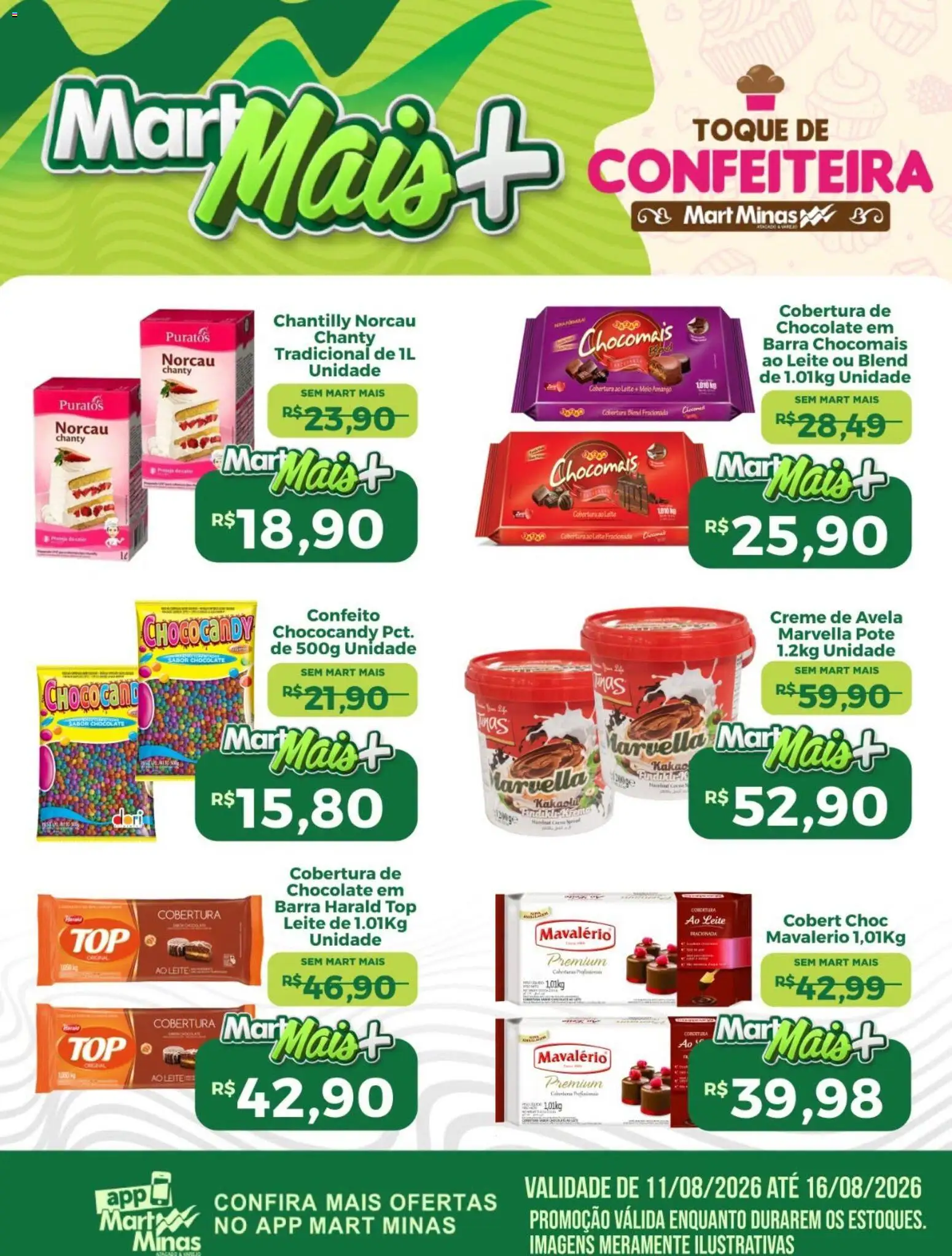Mart Minas Folheto - válido de 11/08/2026 | Página: 2 | Produtos: Leite, Chocolate, Chocolate em barra, Avelã
