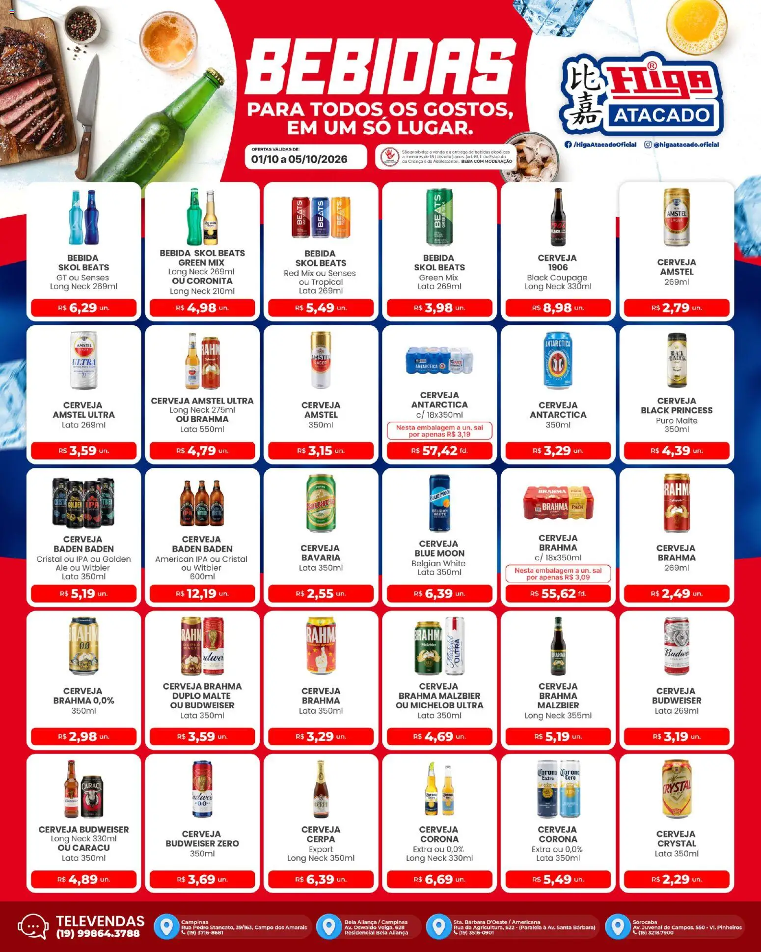 Higa Atacado Folheto - válido de 01/10/2026 | Página: 1 | Produtos: Aliança, Bebidas, Rack, Bebida