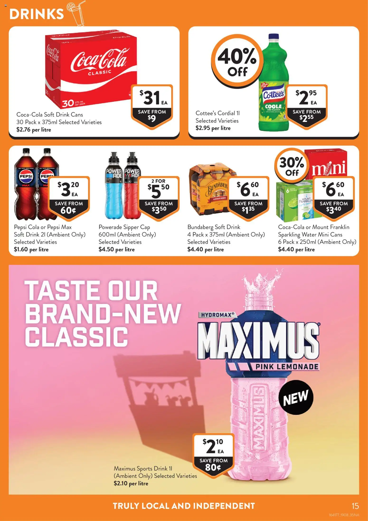 Foodworks catalogue - valid from 18/08/2026 | Page: 15 | Products: Beer, Pepsi, Water, Cap