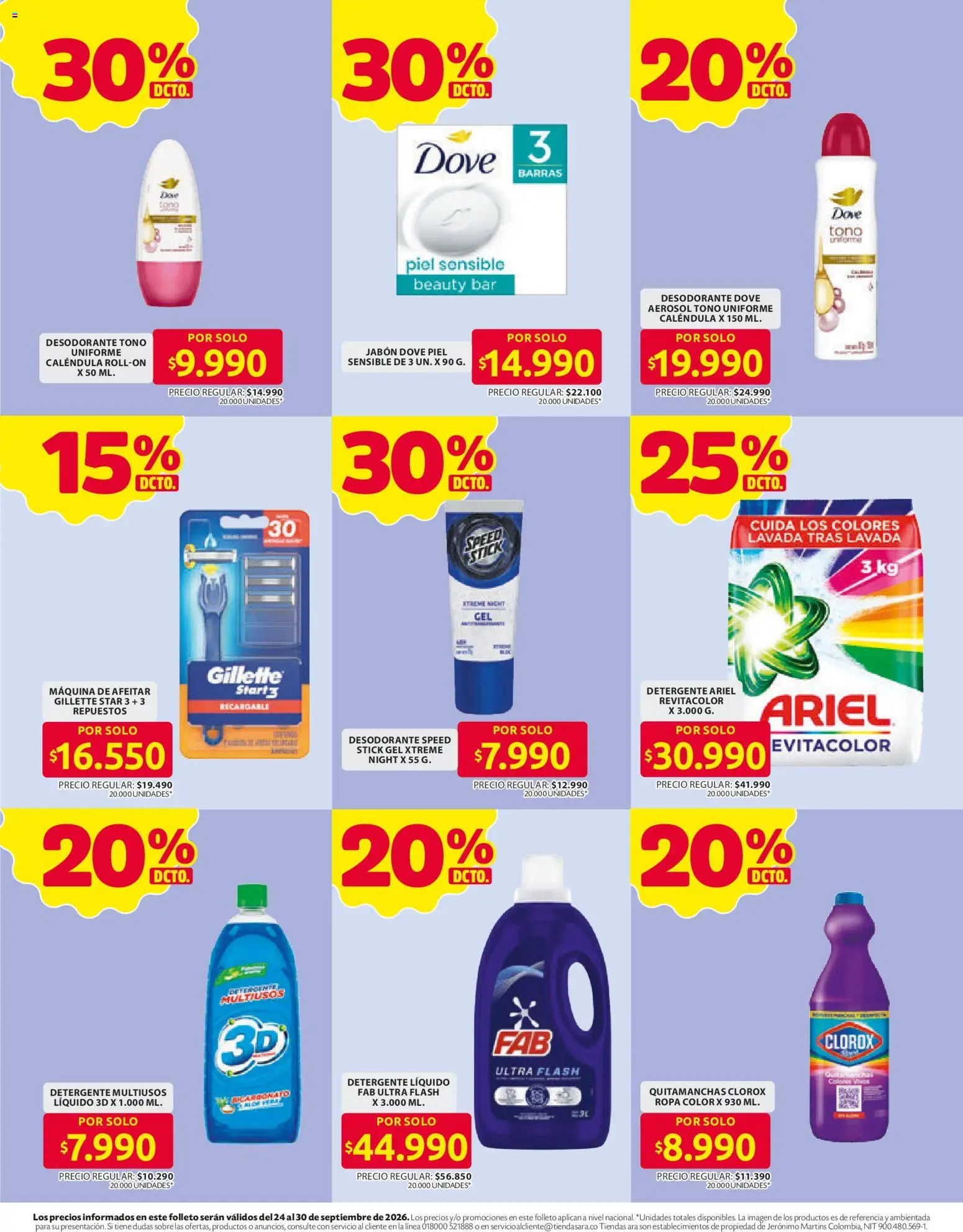 Ara revista - valida desde el 24/08/2026 | Página: 16 | Productos: Detergente líquido, Desodorante, Detergente, Ropa