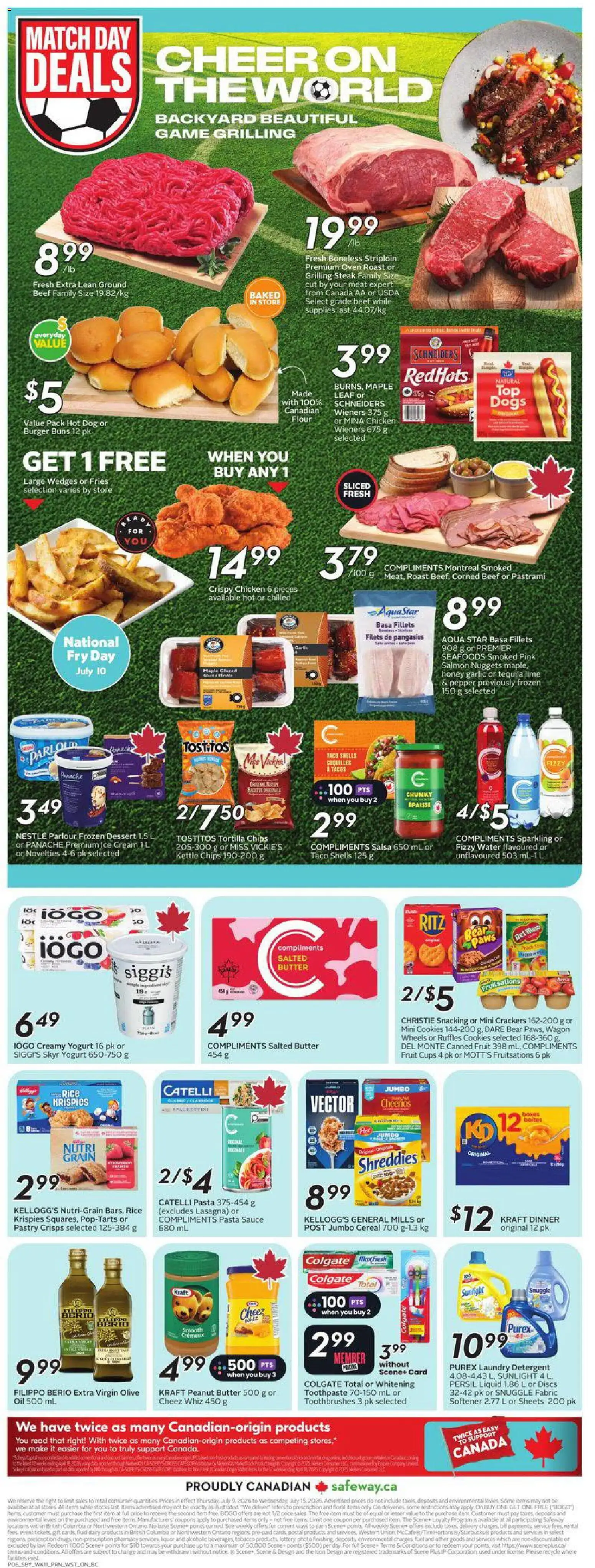 Safeway flyer valid from Jul 9, 2026 | Page: 4 | Products: Cream, Ice cream, Oven, Detergent