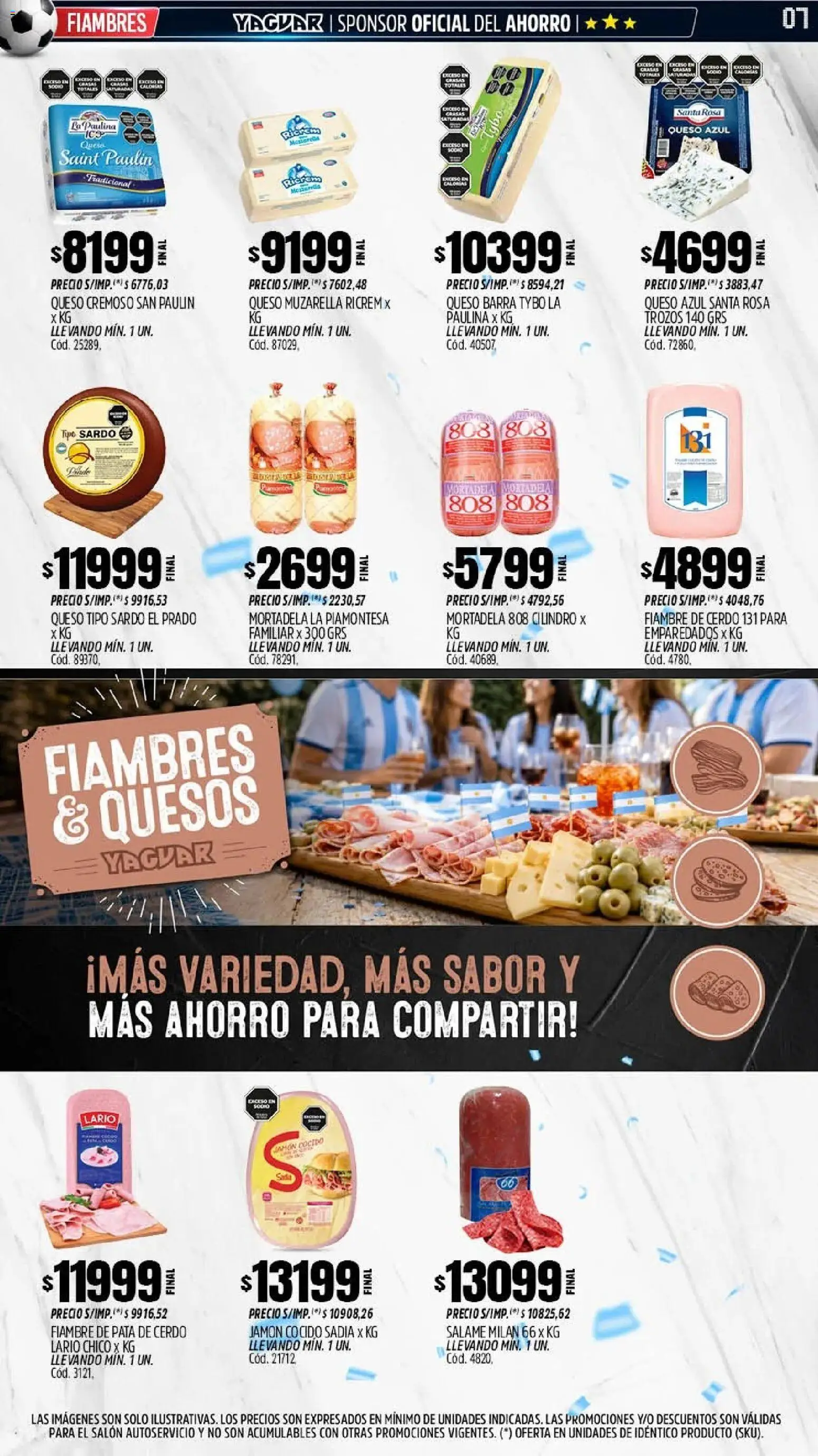 Yaguar - Oferta Semanal Chaco │ válido desde el 15.06.2026 | Página: 6 | Productos: Jamón cocido, Queso, Salame, Cerdo