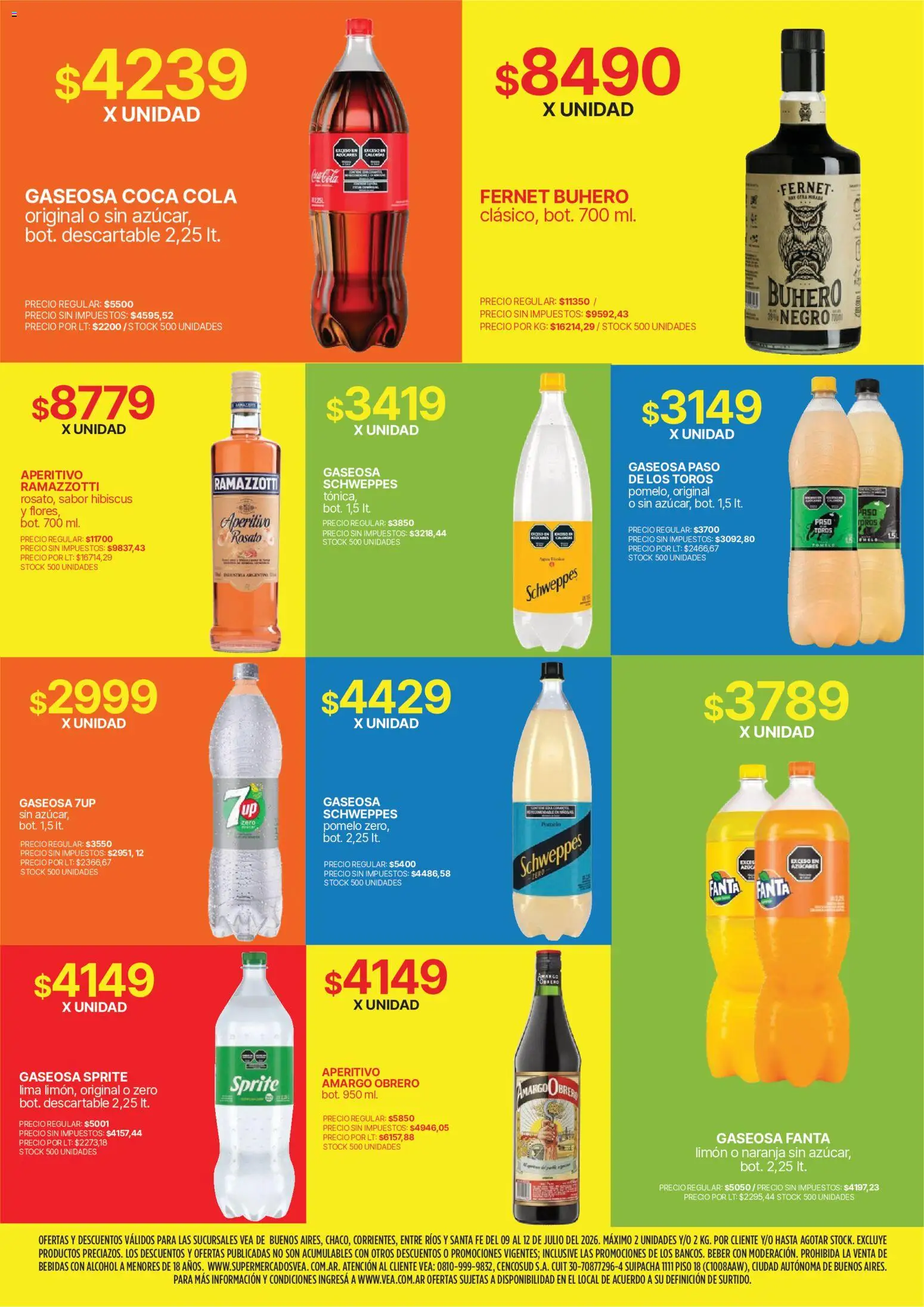 Vea - Fin de semana de ahorro | BA Nea │ válido desde el 09/07/2026 | Página: 6 | Productos: Fernet, Gaseosa, Lima, Limón