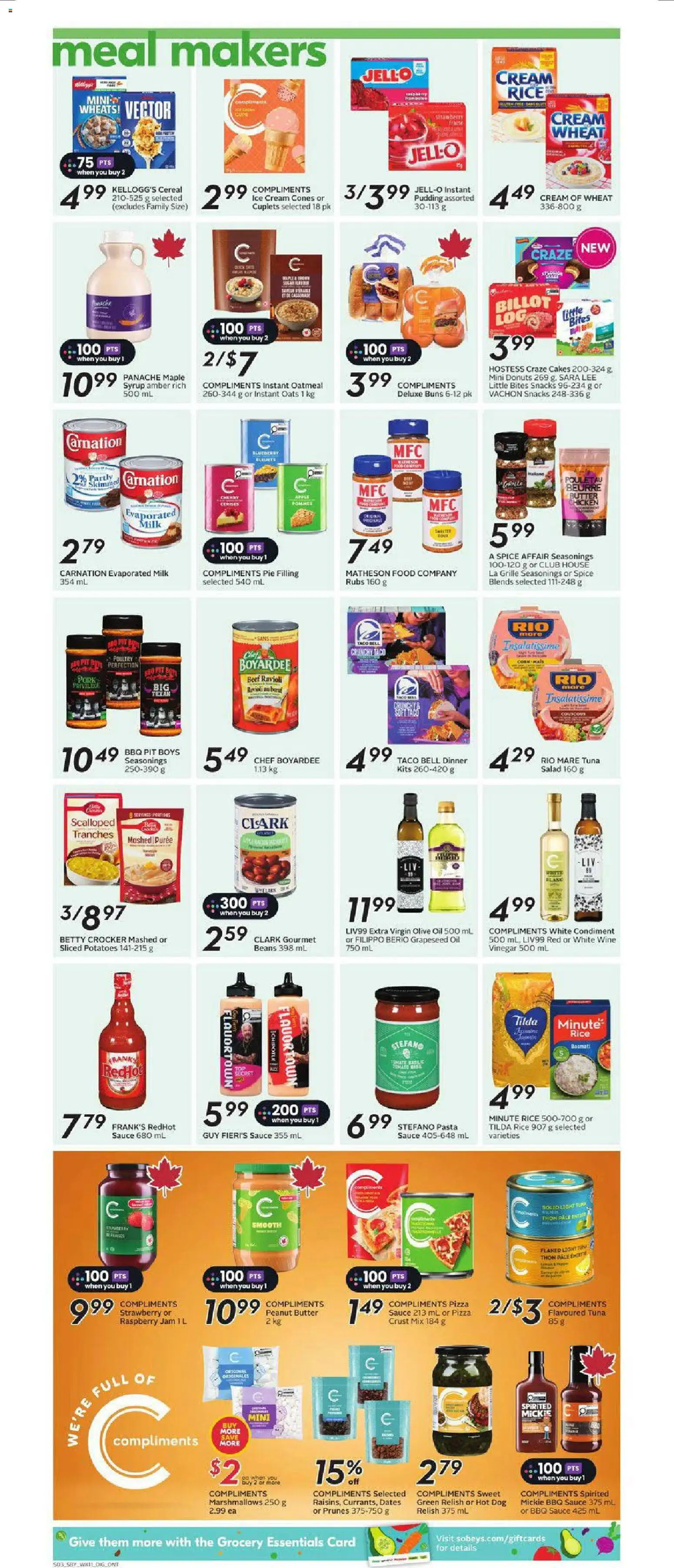 Sobeys flyer valid from Jul 9, 2026 | Page: 11 | Products: Salad, Potatoes, Milk, Pizza