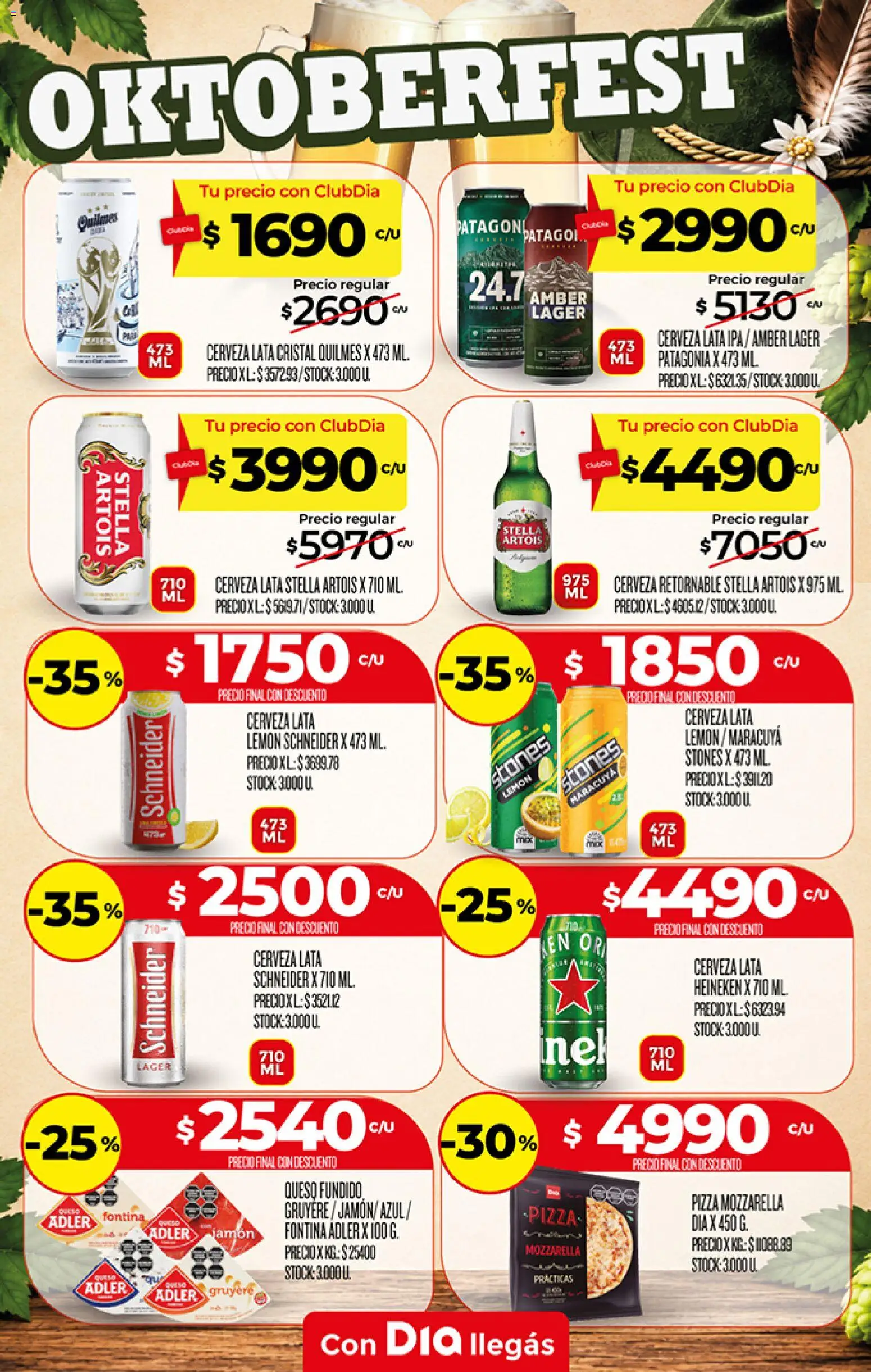 Supermercado DIA -  Especial Oktoberfest │ válido desde el 30/09/2026 | Página: 1 | Productos: Queso fundido, Queso, Jamón, Pizza