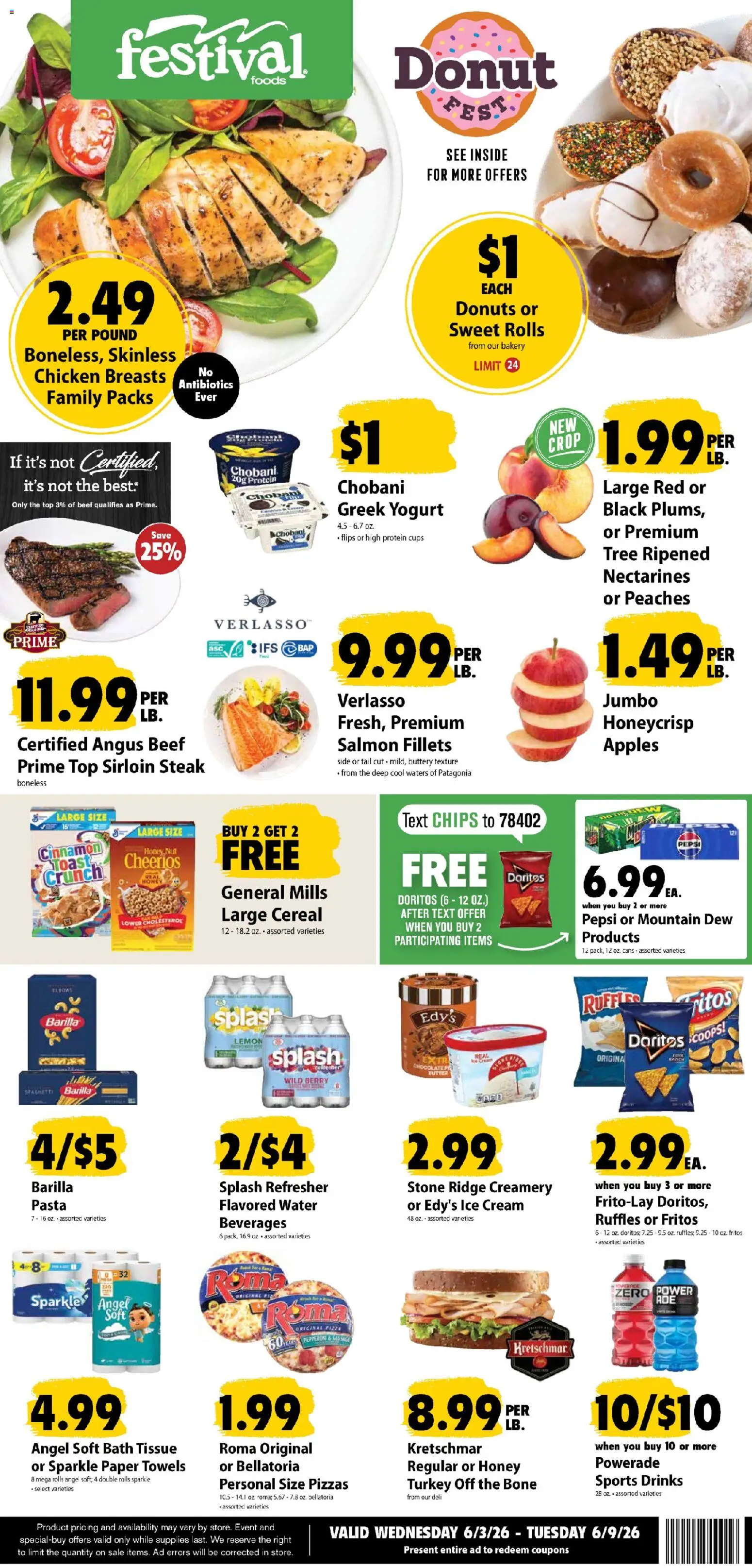 Festival Foods Weekly Ad - valid from 03.06.2026 | Page: 1 | Products: Bakery, Butter, Yogurt, Pizza
