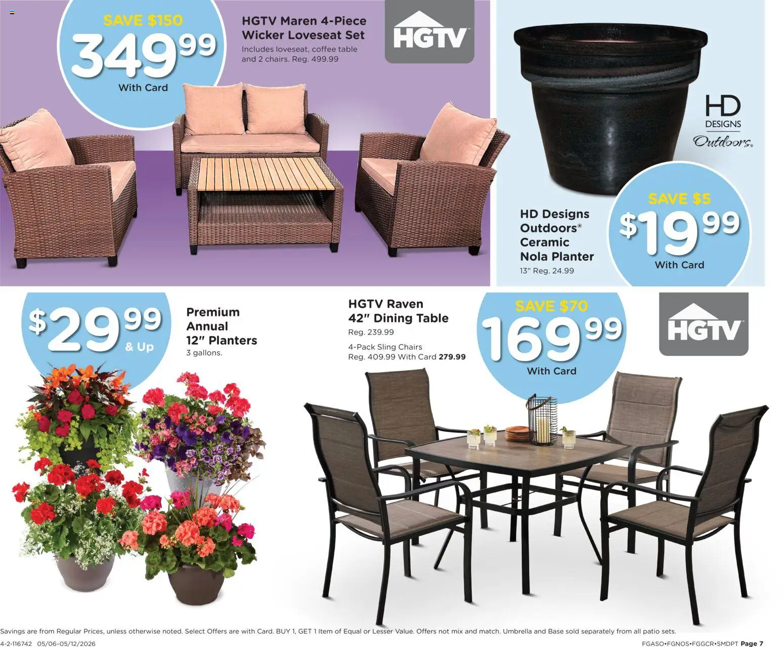 Fred Meyer Home & Apparel - valid from 06.05.2026 | Page: 7 | Products: Coffee table, Table, Loveseat, Umbrella