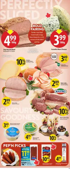 Preview of Save on foods weekly flyer / circulaire from shop Save on foods valid from 11.06.2026 | Page: 13 | Products: Beef, Cheese, Ham, Chicken