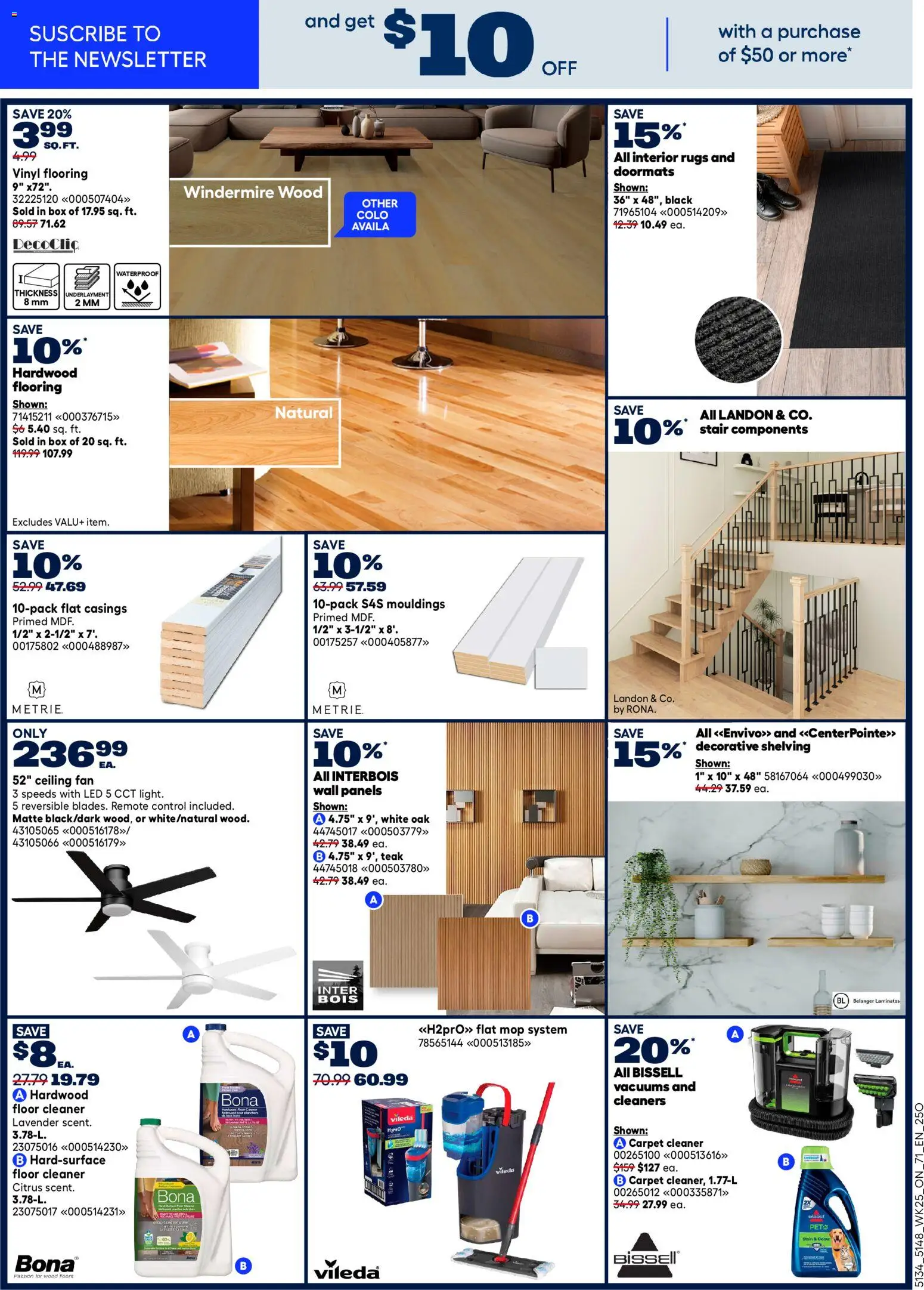Rona flyer valid from Jul 16, 2026 | Page: 12 | Products: Mop, Fan, Box, Carpet