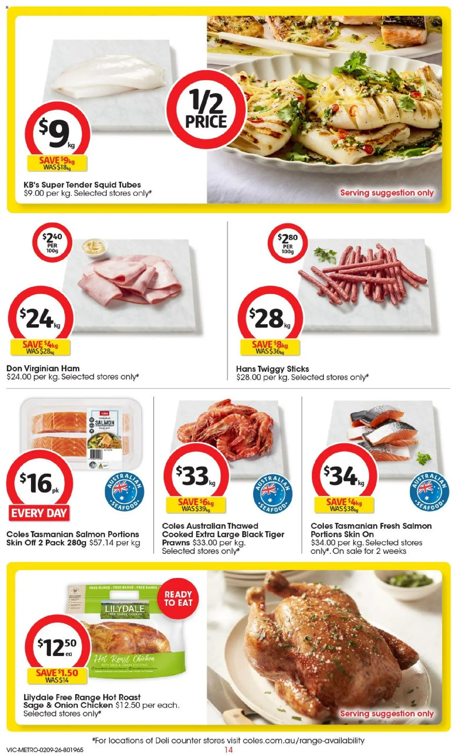 Coles catalogue - valid from 02/09/2026 | Page: 15 | Products: Ham, Chicken, Prawns, Sausages