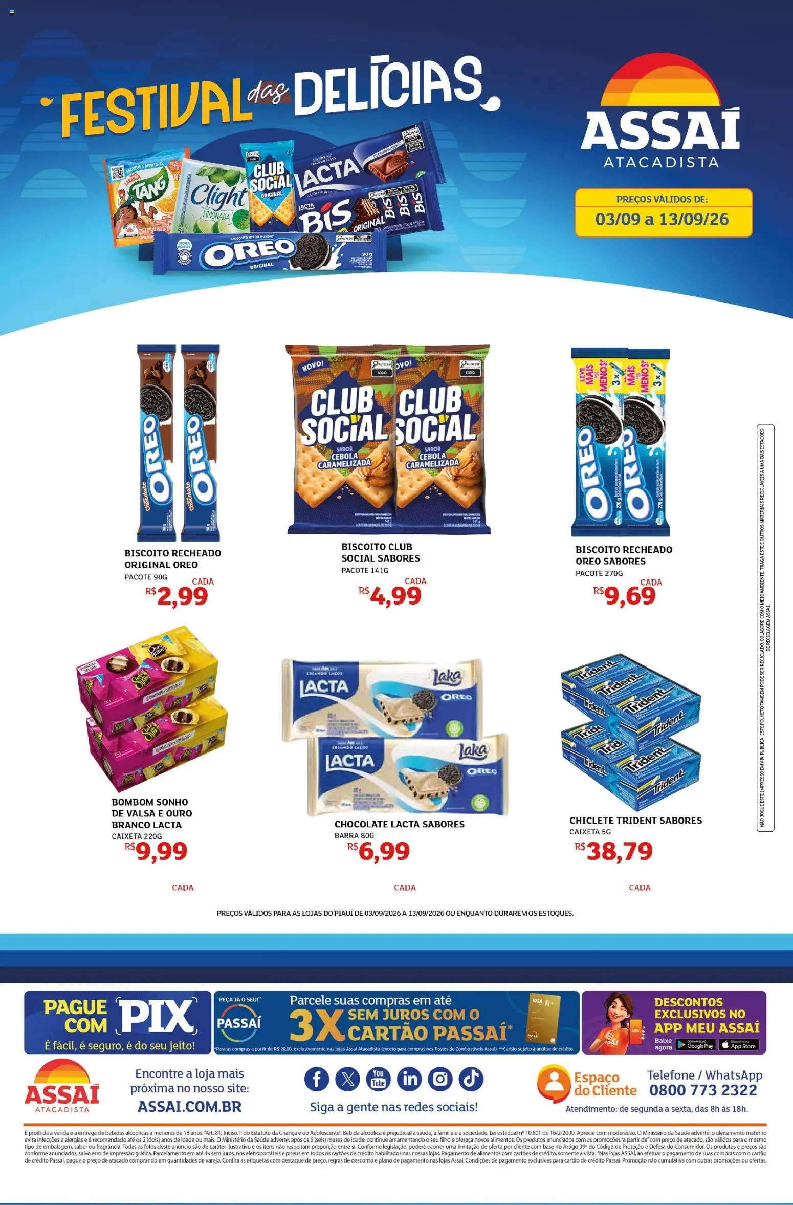 Assaí Atacadista Folheto - válido de 03/09/2026 | Página: 1 | Produtos: Biscoito, Bebidas, Pneus, Base