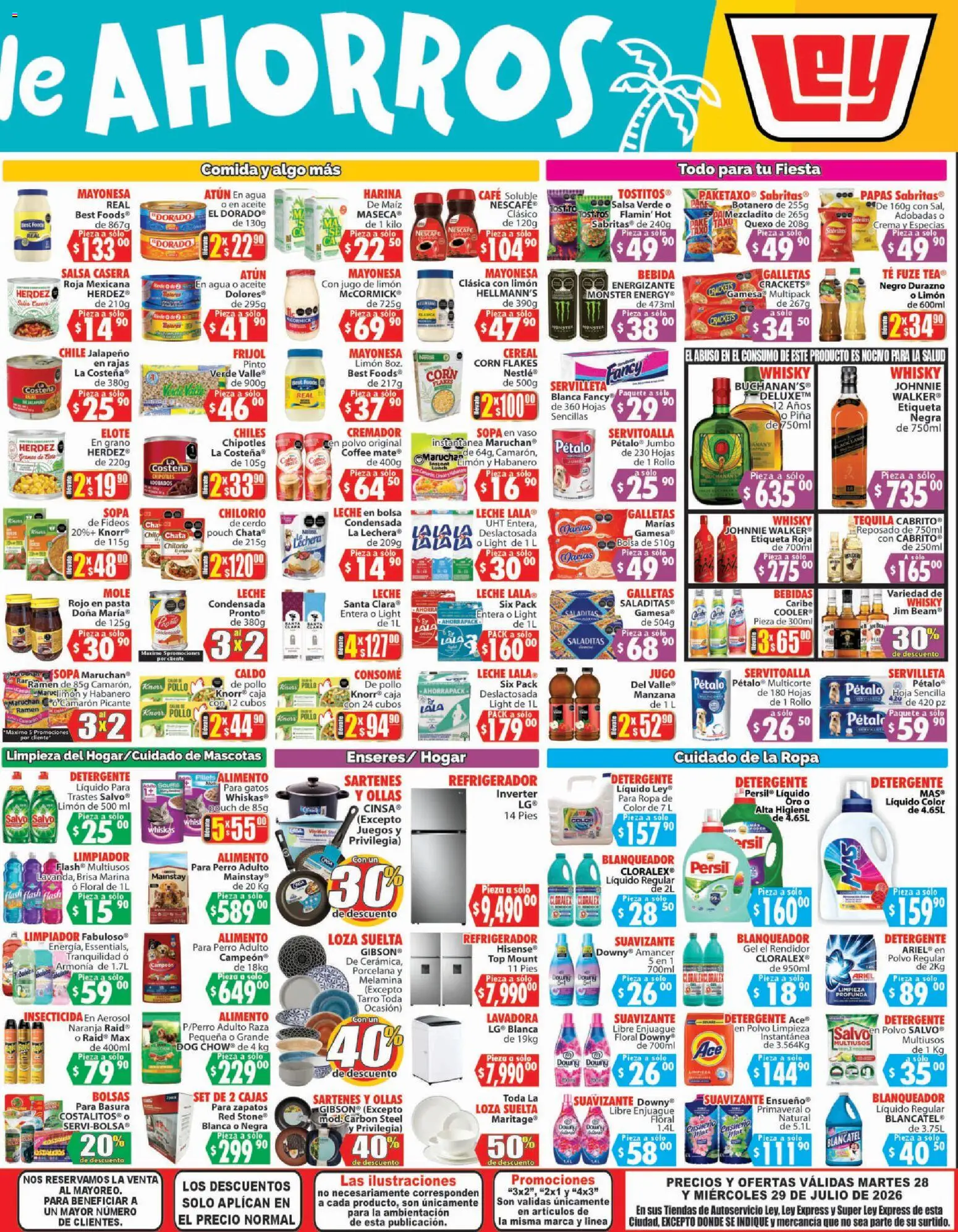 Nuevas ofertas de Casa Ley válidas en toda la República Mexicana desde el 28/07/2026. ¡Encuentra las mejores ofertas en Casa Ley folleto Autoservicio! | Página: 4 | Productos: Detergente, Sopa, Caja, Whisky