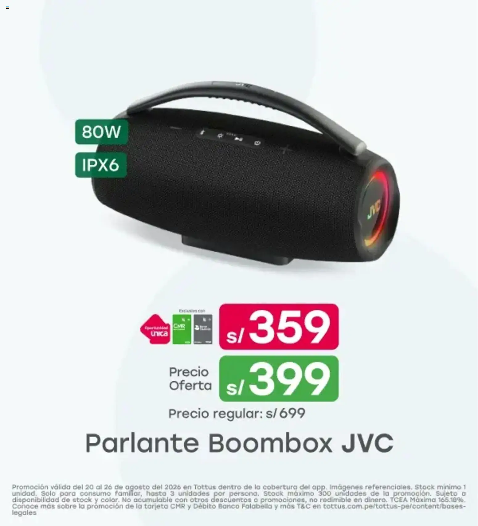 Catálogo Tottus válido desde 20/08/2026 | Página: 7 | Productos: Parlante