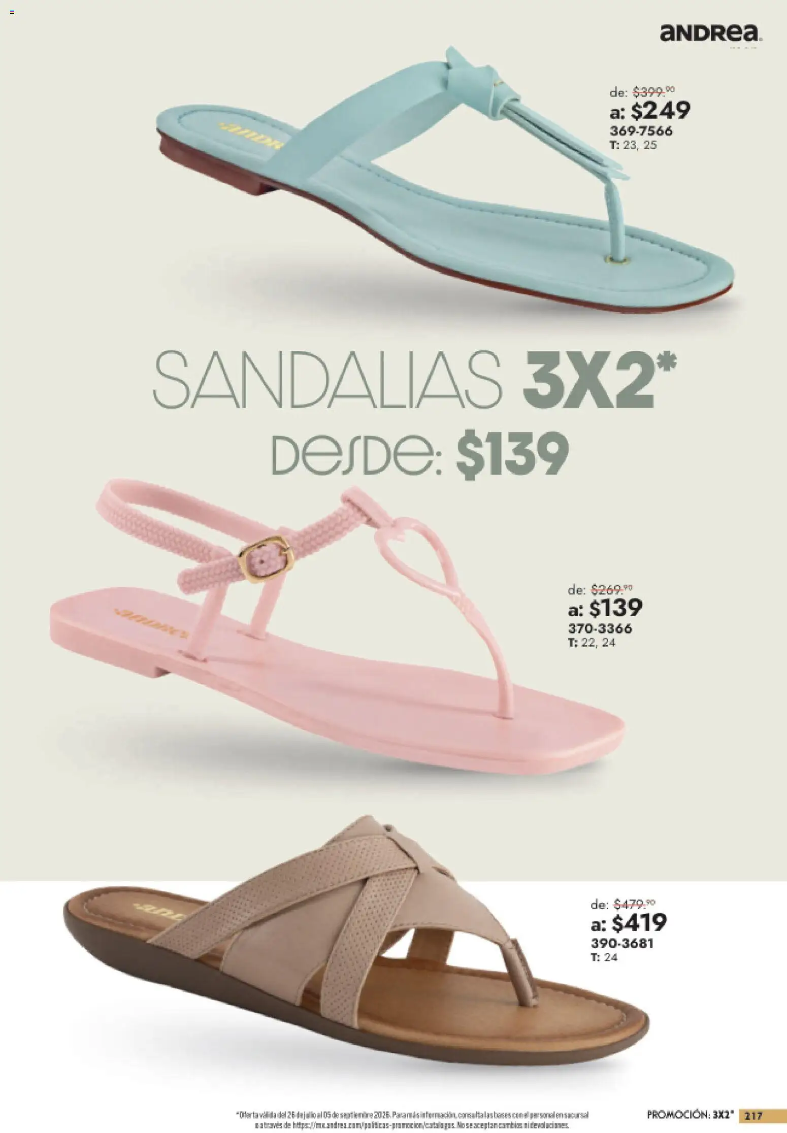 Nuevas ofertas de Andrea válidas en toda la República Mexicana desde el 26/07/2026. ¡Encuentra las mejores ofertas en Andrea catálogo Outlet! | Página: 217