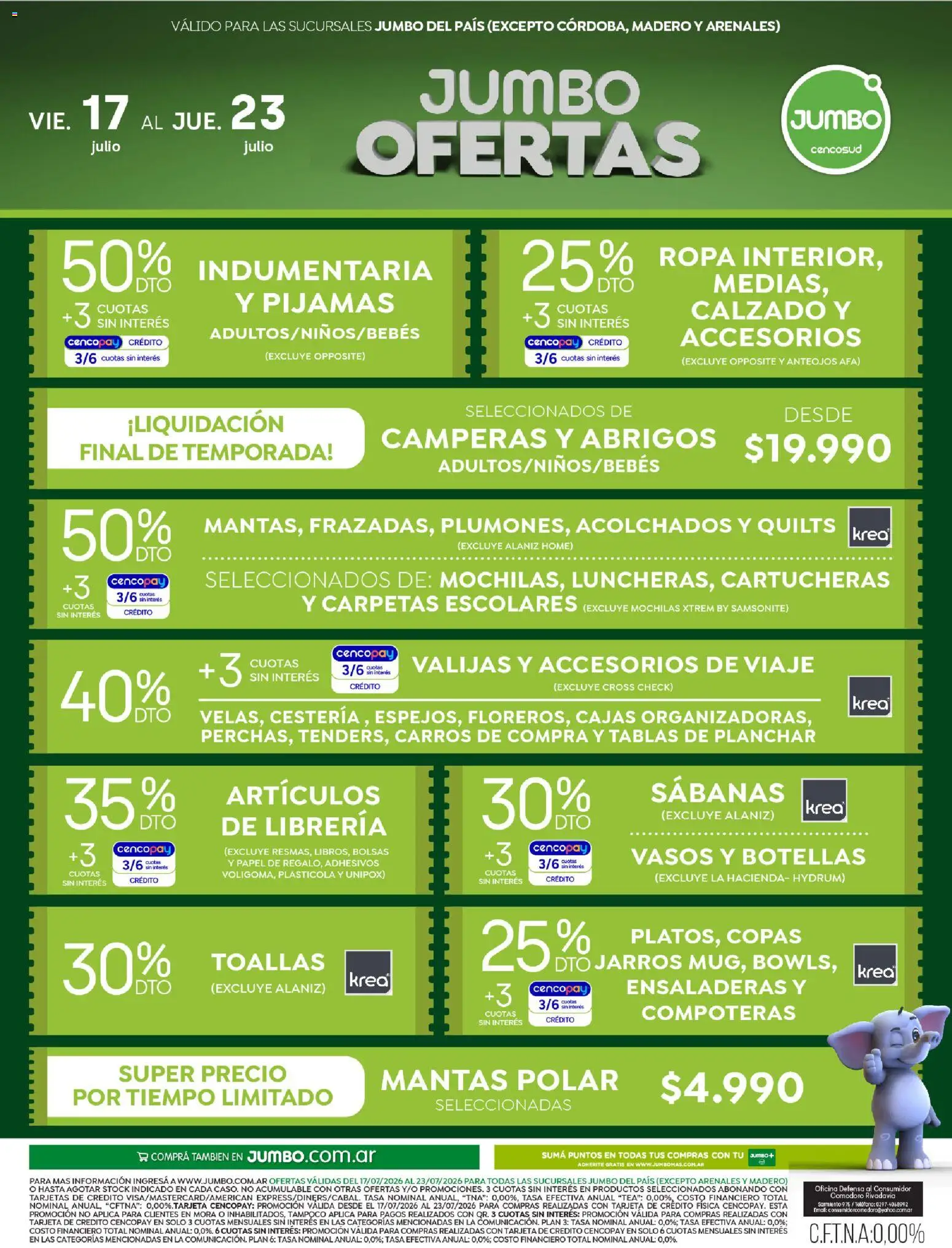 Jumbo - Ofertas | Electro y Hogar │ válido desde el 17/07/2026 | Página: 2 | Productos: Teléfono, Planchar, Sabanas, Ropa