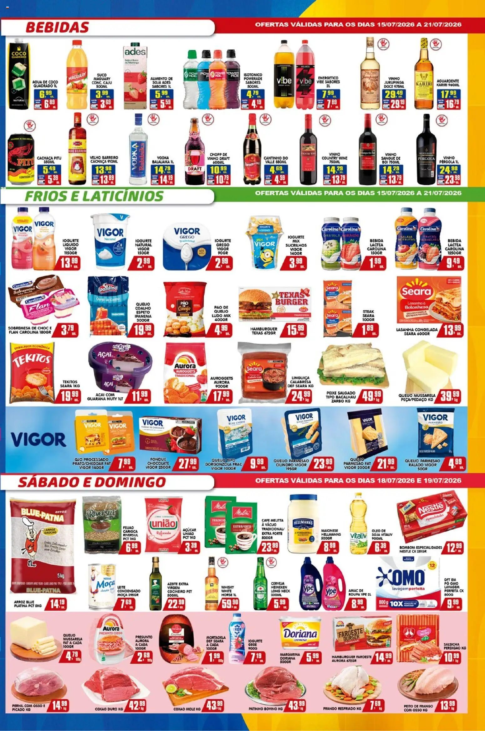 Higa's Supermercado Folheto - válido de 15/07/2026 | Página: 3 | Produtos: Coco, Pernil, Sucrilhos, Hambúrguer
