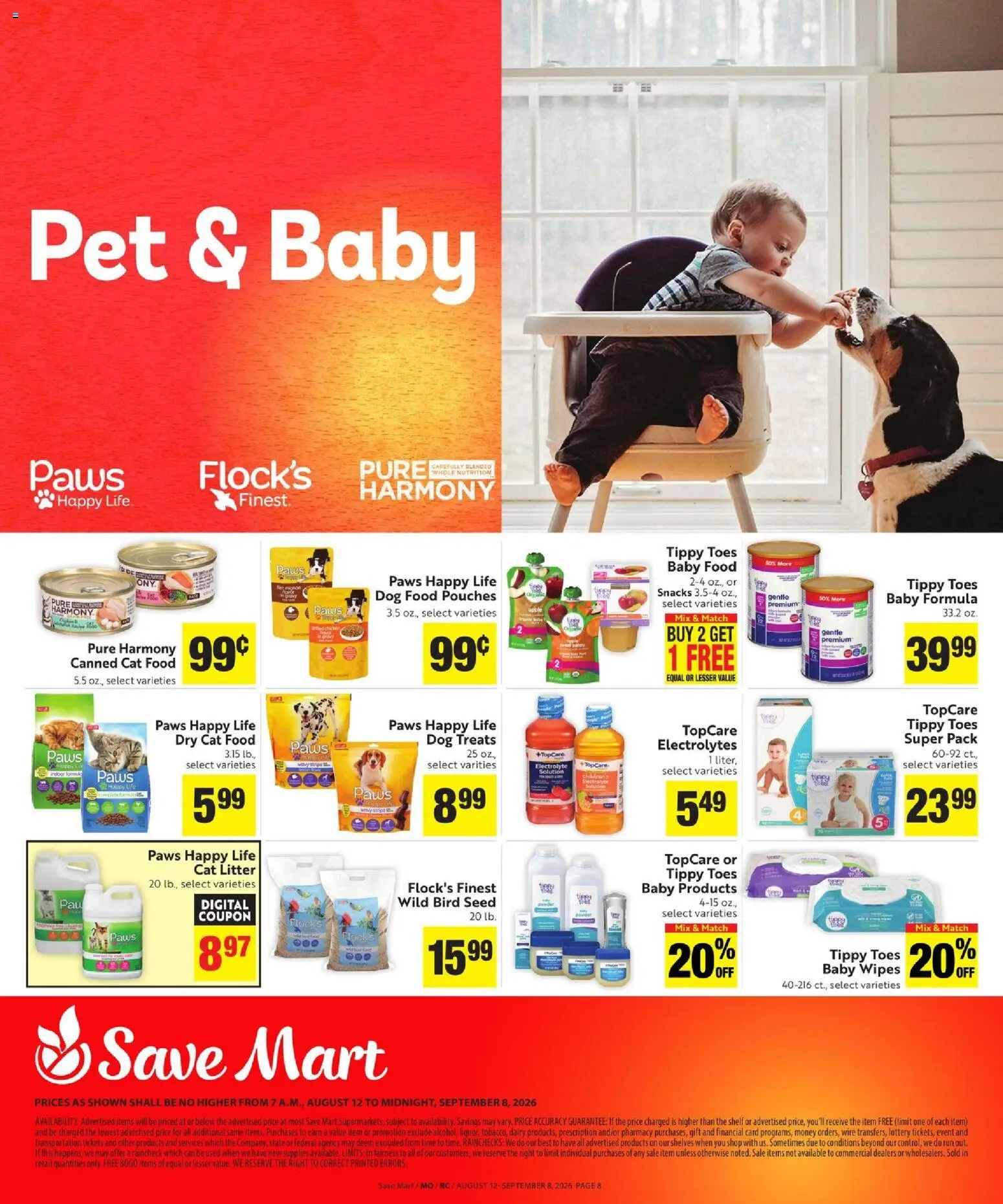 Save Mart Online Savings Guide - valid from 08/12/2026 | Page: 8 | Products: Shelf, Baby formula, Baby food, Snacks