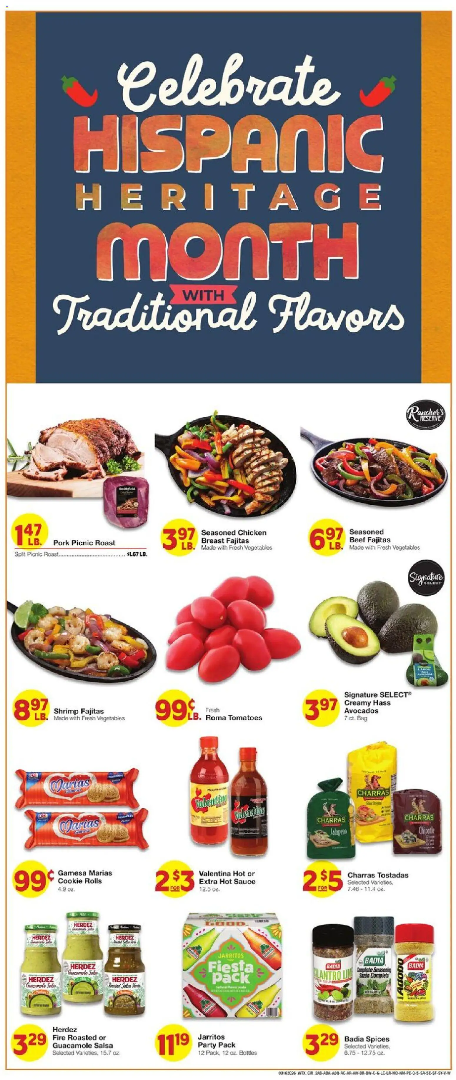 United Supermarkets Weekly Ad - valid from 09/16/2026 | Page: 2 | Products: Shrimp, Spices, Vegetables, Bag