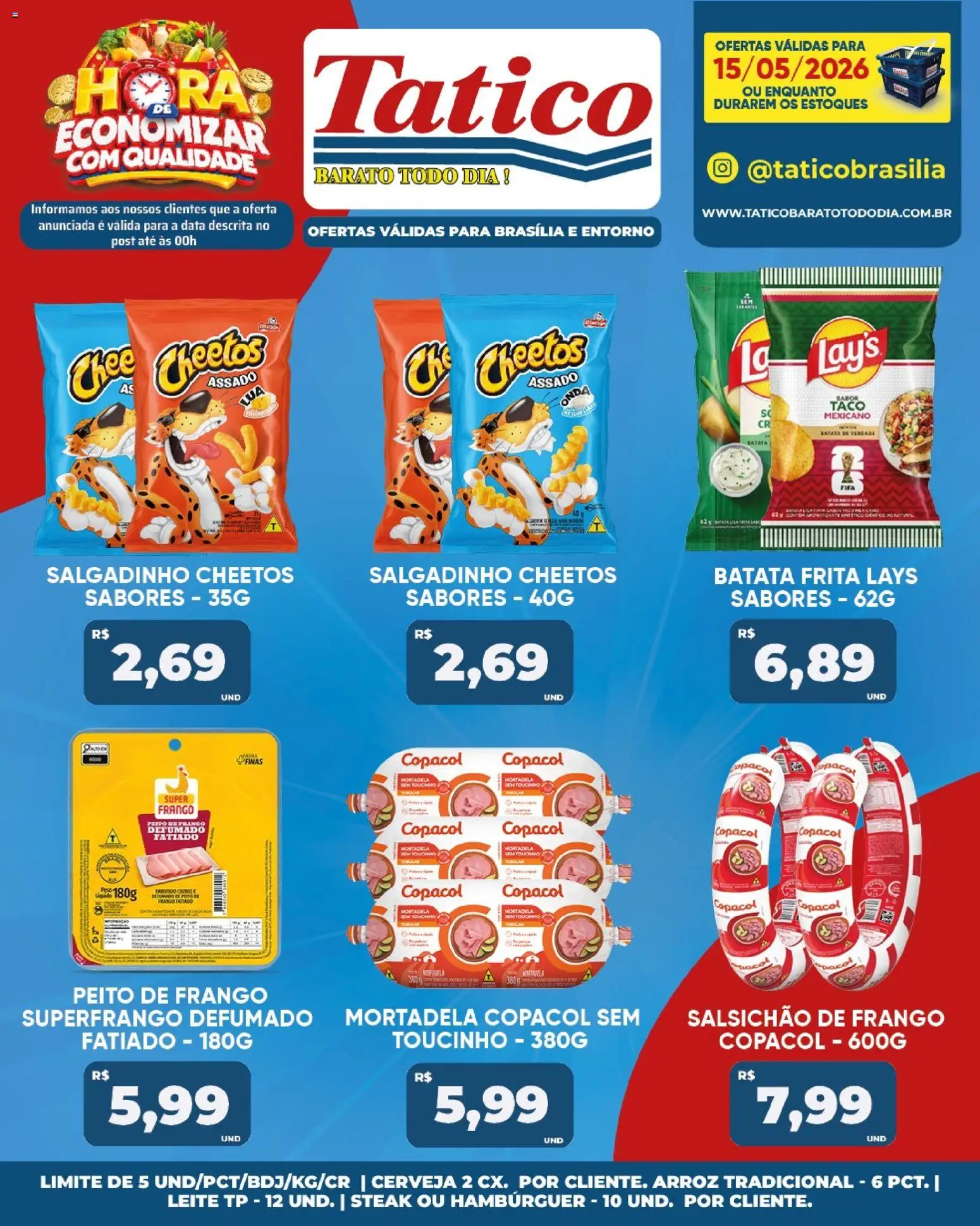 Tatico Folheto - válido de 15.05.2026 | Página: 19 | Produtos: Mortadela, Cheetos, Frango, Batata frita