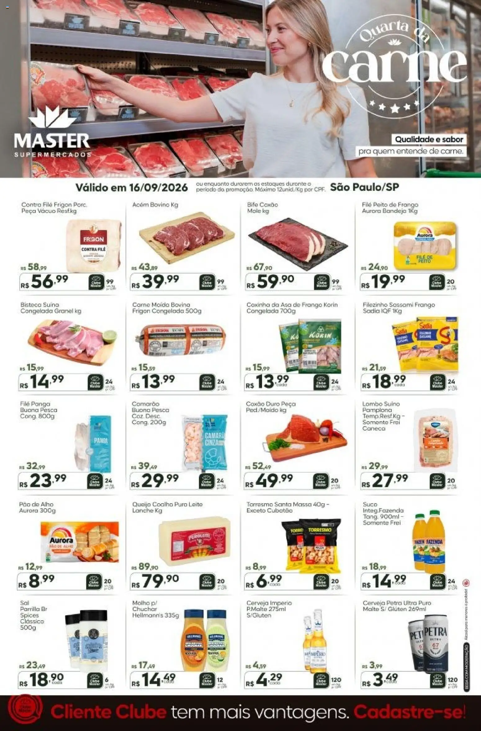 Master Folheto - válido de 16/09/2026 | Página: 1 | Produtos: Alho, Caneca, Bandeja, Peito de frango