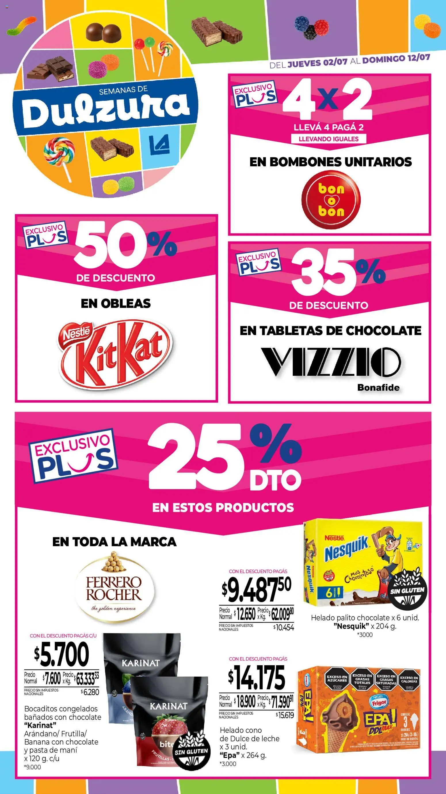 La Anonima catálogo │ válido desde el 02/07/2026 | Página: 3 | Productos: Bombones, Dulce de leche, Mani, Chocolate