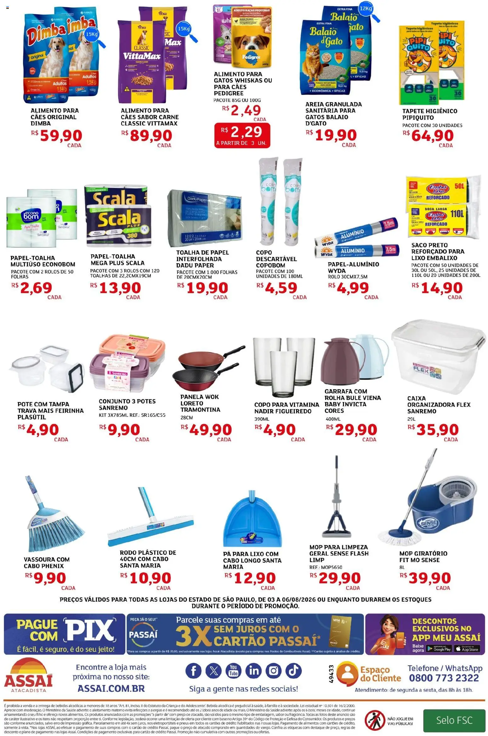 Assaí Atacadista Folheto - válido de 03/08/2026 | Página: 8 | Produtos: Papel toalha, Rolo, Base, Telefone