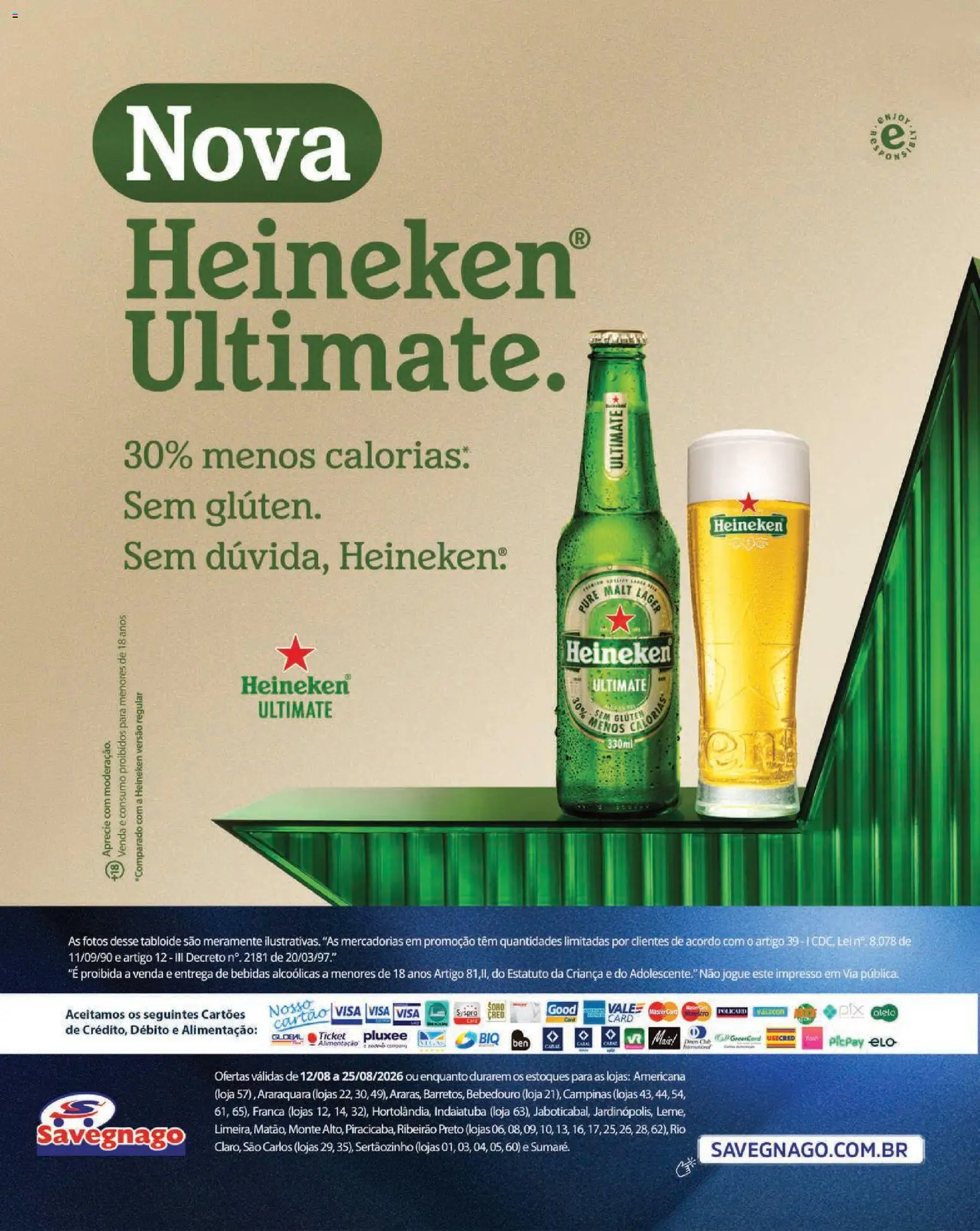 Savegnago Folheto - válido de 12/08/2026 | Página: 16 | Produtos: Bebedouro, Bebidas, Heineken