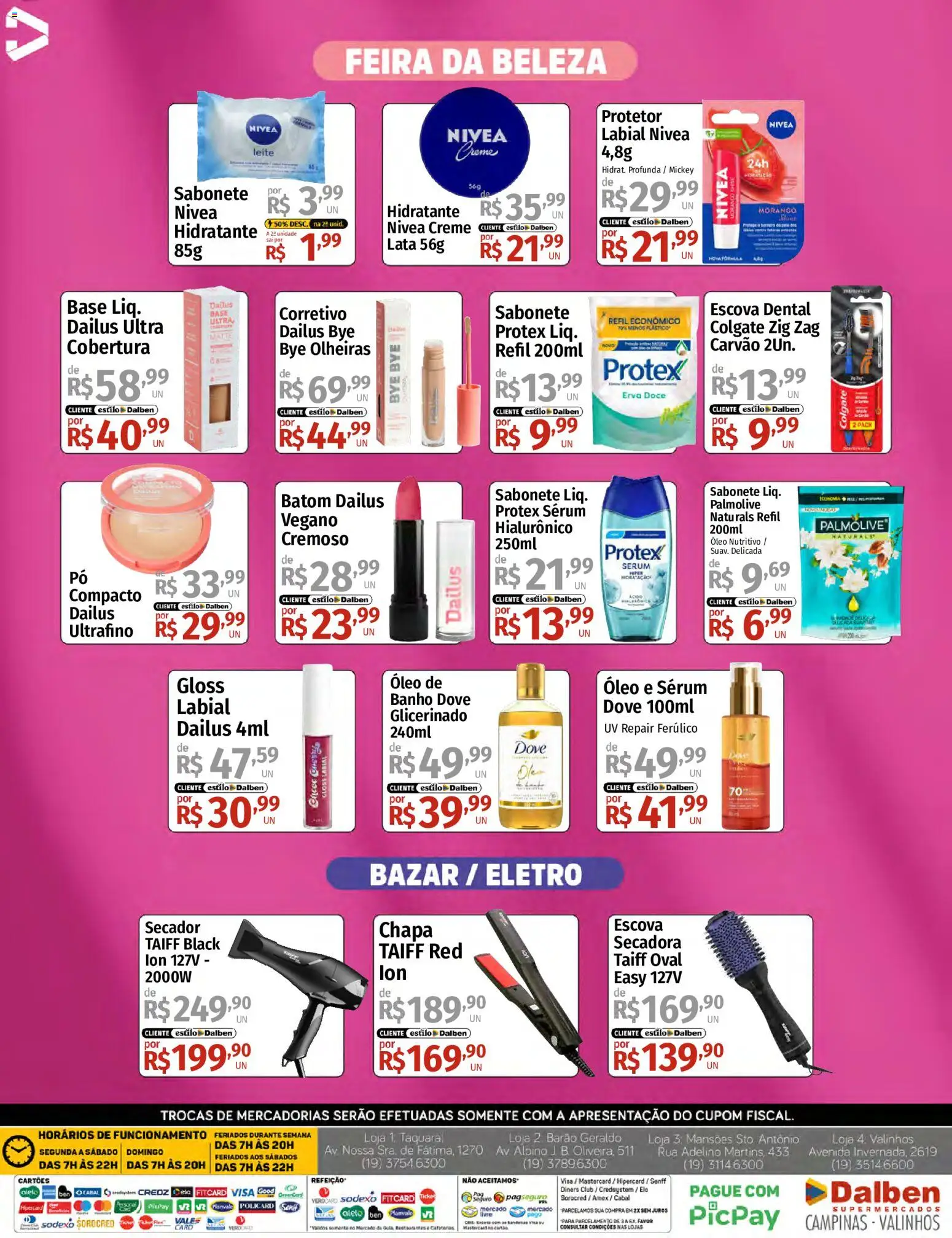 Supermercado Dalben Folheto - válido de 22.05.2026 | Página: 2 | Produtos: Corretivo, Sérum, Creme, Dove