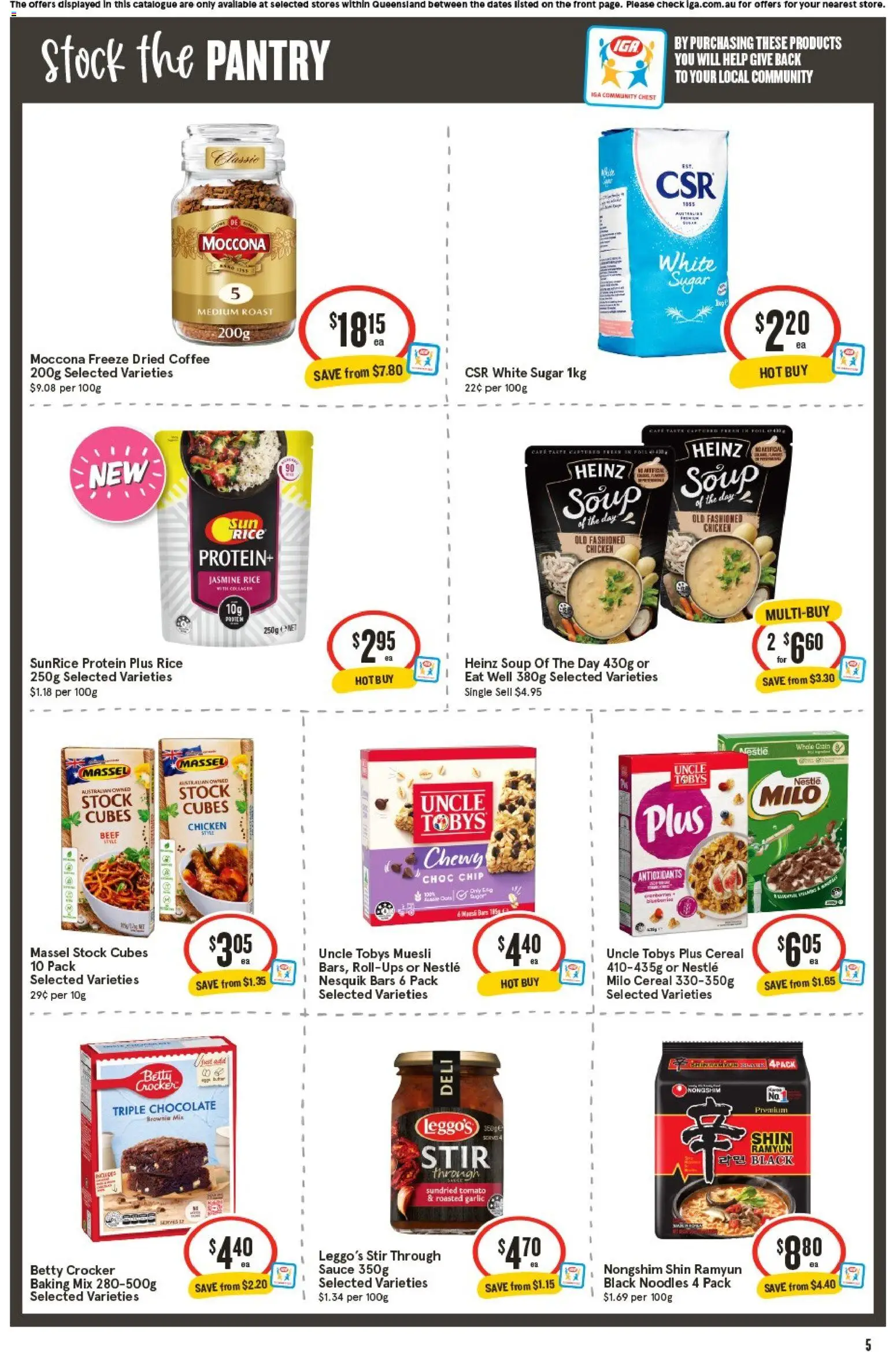 IGA catalogue - valid from 19/08/2026 | Page: 6 | Products: Coffee, Chocolate, Cereal, Sugar