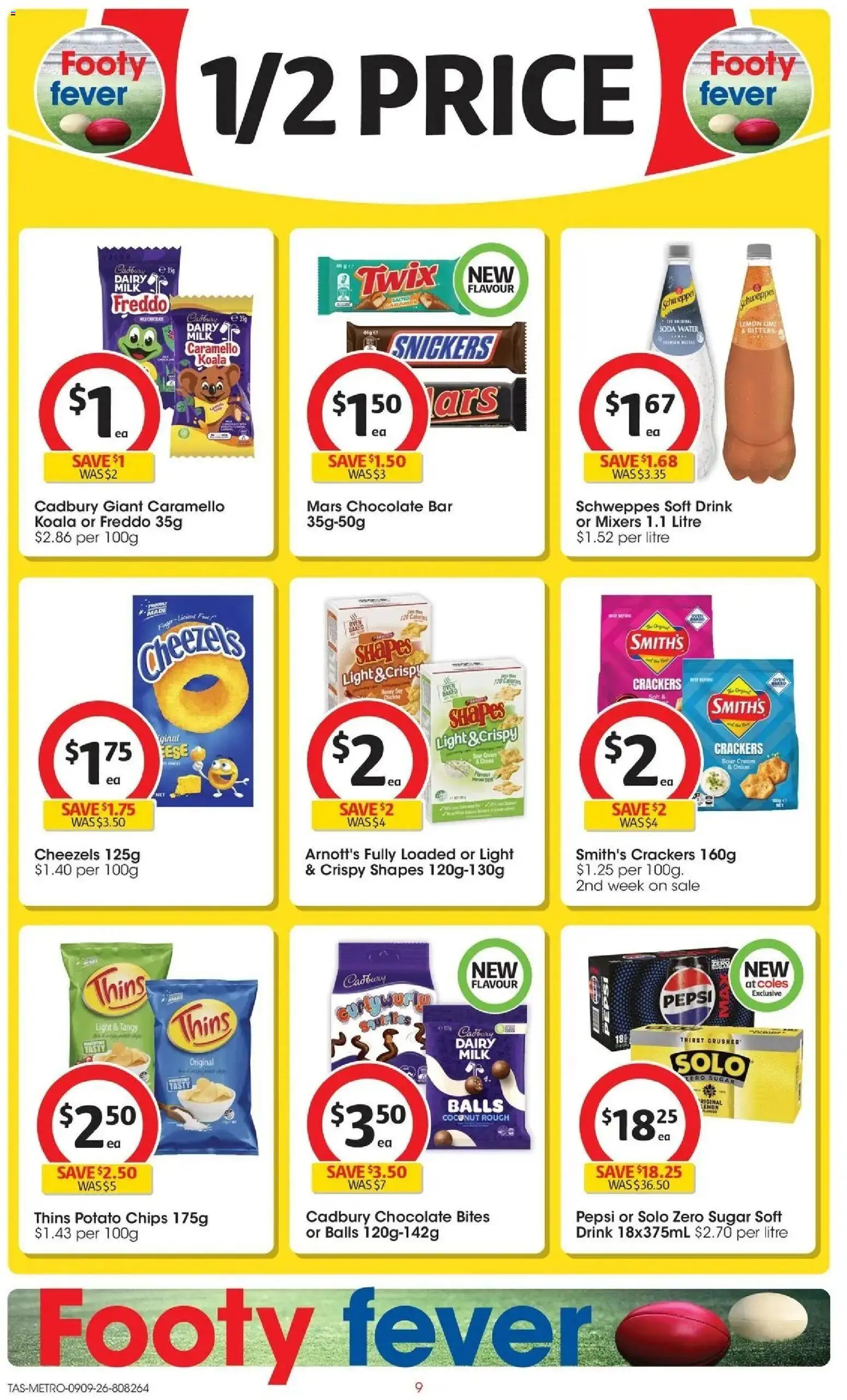 Coles catalogue - valid from 09/09/2026 | Page: 9 | Products: Light, Pepsi, Sugar, Curly