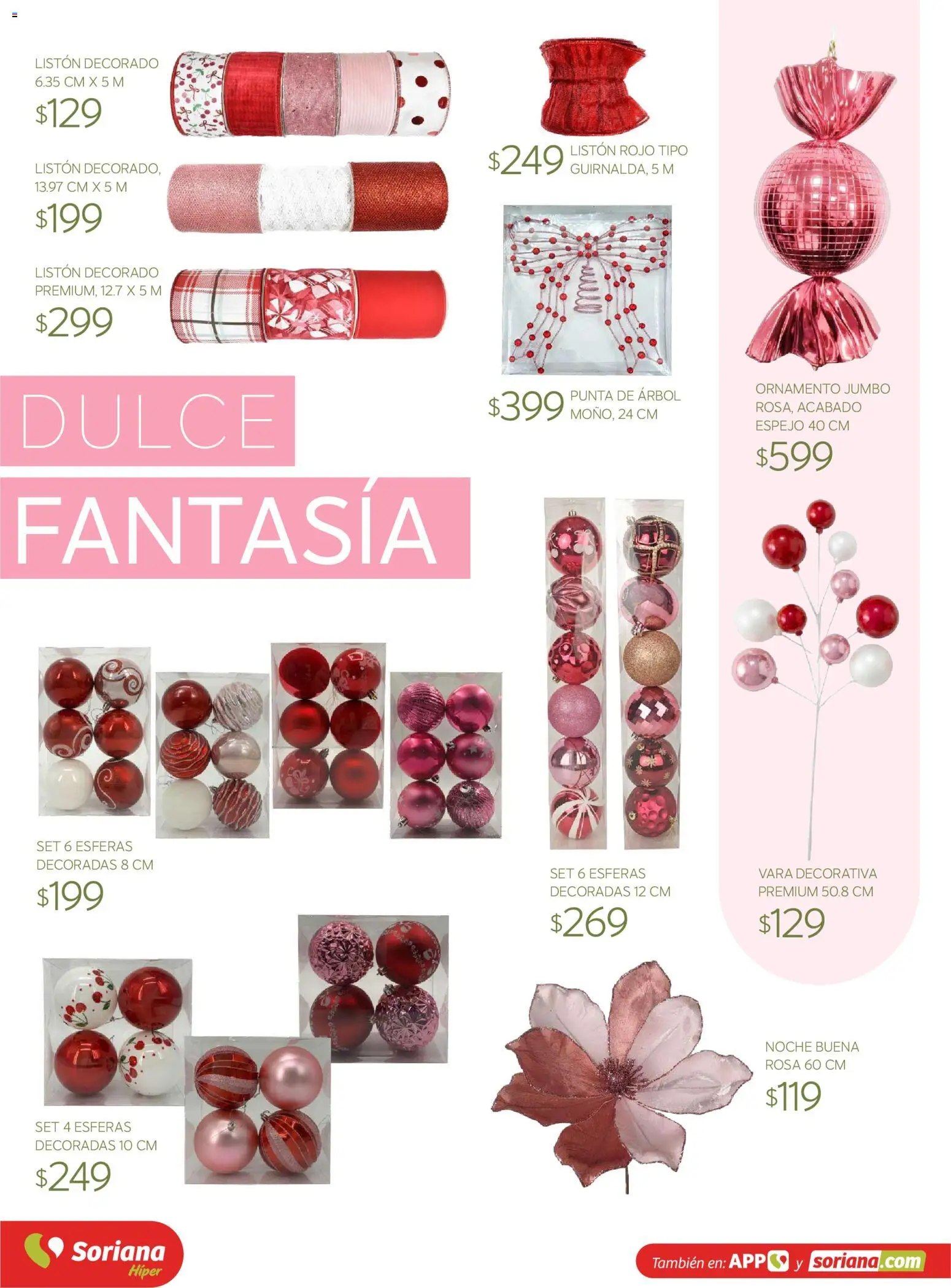 Nuevas ofertas de Soriana válidas en toda la República Mexicana desde el 30/09/2026. ¡Encuentra las mejores ofertas en Soriana Híper - Decoracion Navideña! | Página: 9 | Productos: Dulce, Espejo