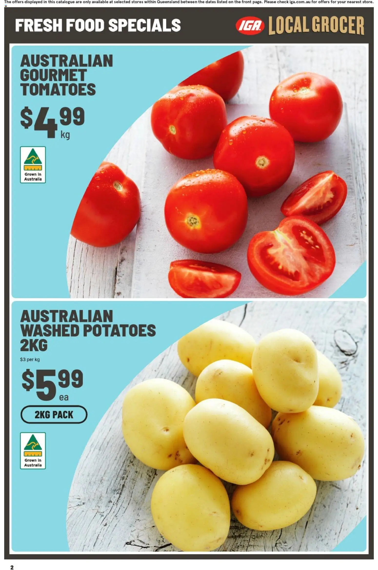 IGA catalogue - valid from 30/09/2026 | Page: 2 | Products: Food, Tomatoes, Potatoes