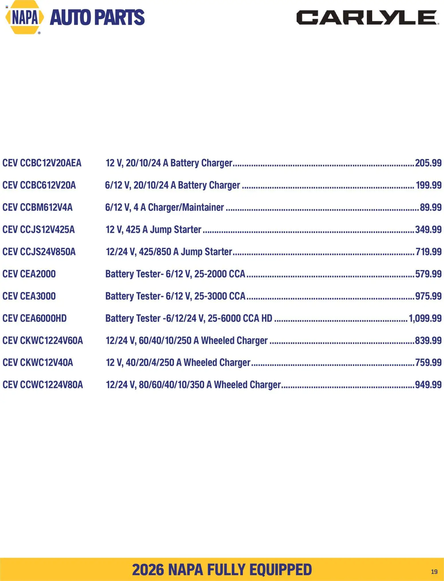 NAPA Auto Parts flyer valid from Sep 1, 2026 | Page: 21 | Products: Battery