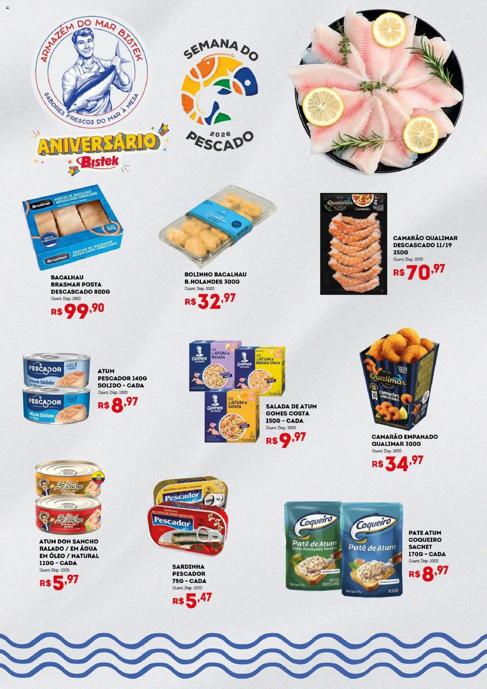 Bistek Supermercados Folheto - válido de 02/09/2026 | Página: 3 | Produtos: Camarão, Água, Salada, Ômega