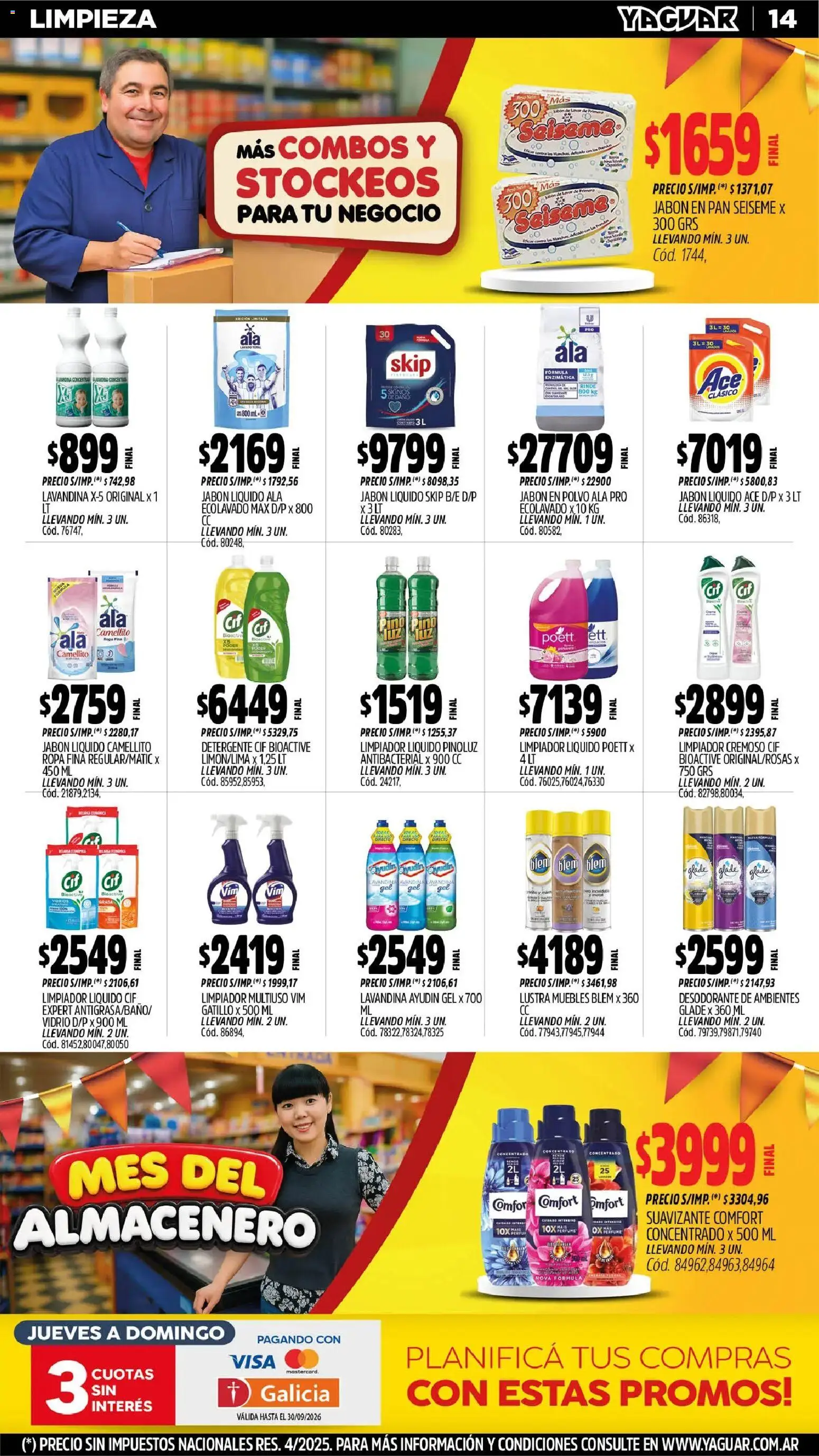 Yaguar - Oferta Semanal Salta │ válido desde el 31/08/2026 | Página: 16 | Productos: Jabón en polvo, Detergente, Ropa, Pan