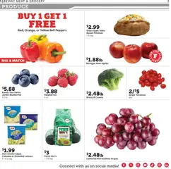 Preview of Fareway weekly ads valid from 09/28/2026 | Page: 3 | Products: Raspberries, Peppers, Crowns, Meat