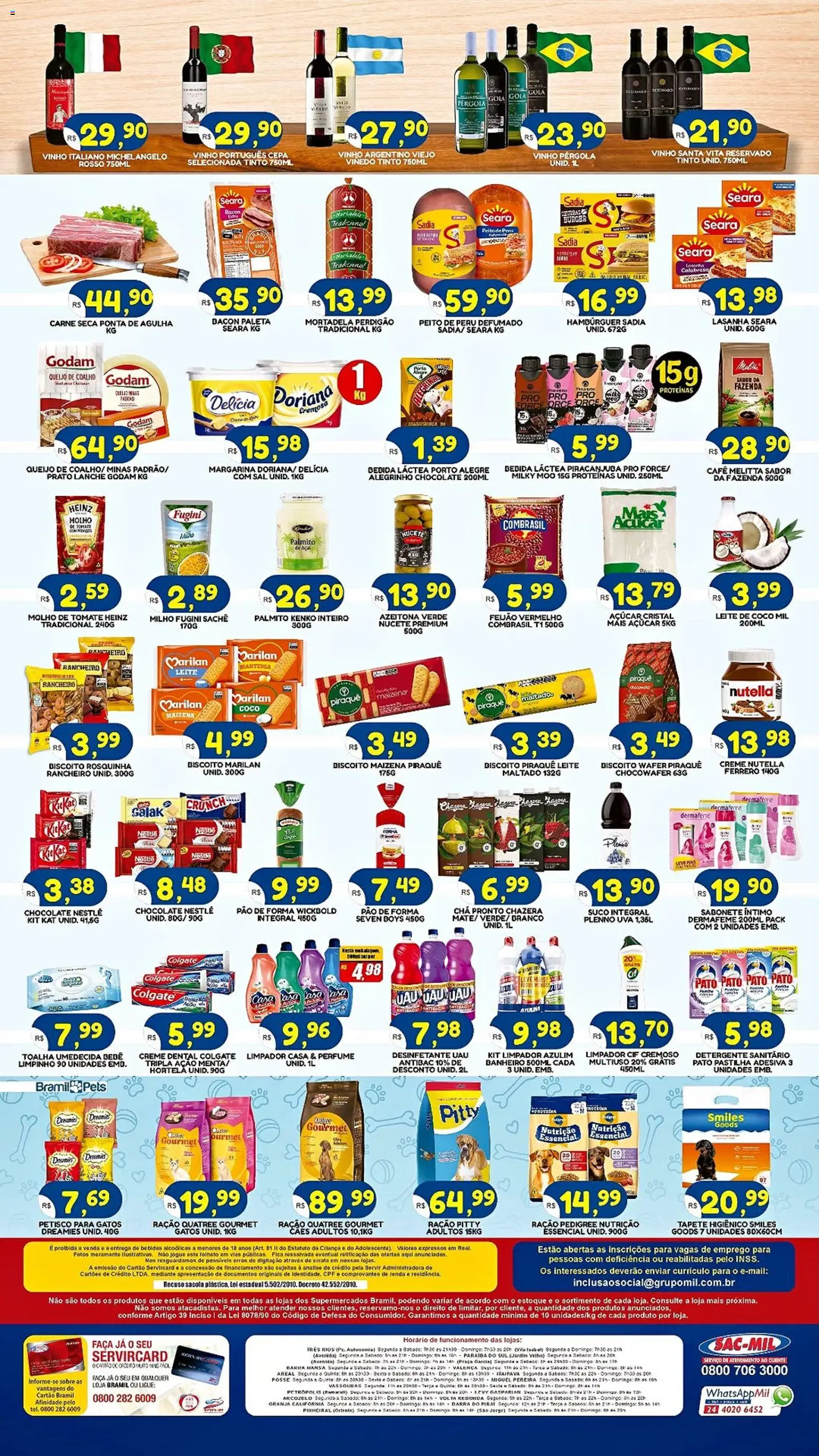 Bramil Supermercados Folheto - válido de 20/07/2026 | Página: 2 | Produtos: Palmito, Biscoito, Manteiga, Peito de peru