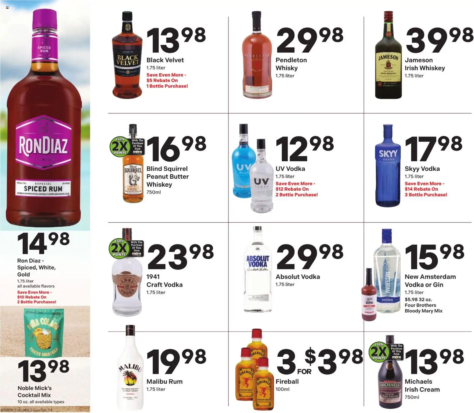 Coborn's Liquor Sale - valid from 07/08/2026 | Page: 2 | Products: Gin, Cream, Vodka, Whiskey