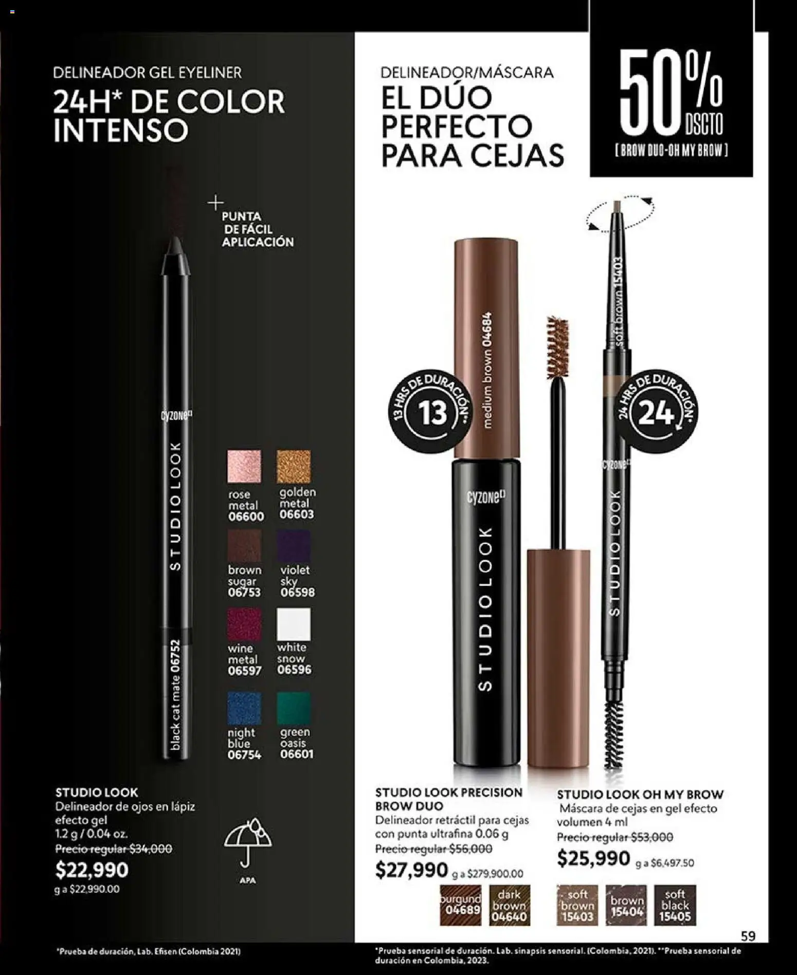 CyZone revista - valida desde el 17/08/2026 | Página: 59 | Productos: Máscara, Delineador de ojos, Delineador