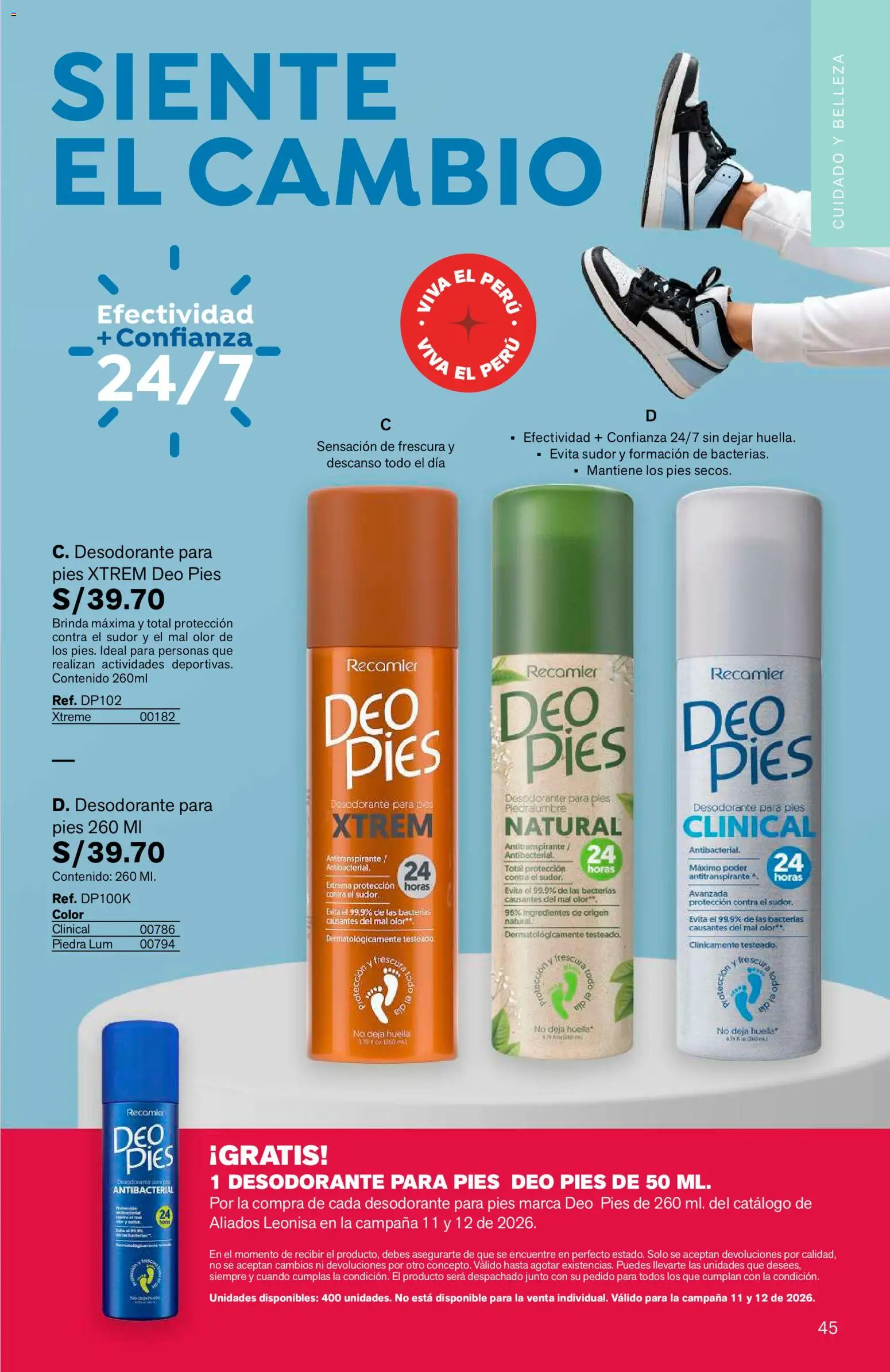 Catálogo Leonisa válido desde 04/08/2026 | Página: 45 | Productos: Desodorante, Antitranspirante