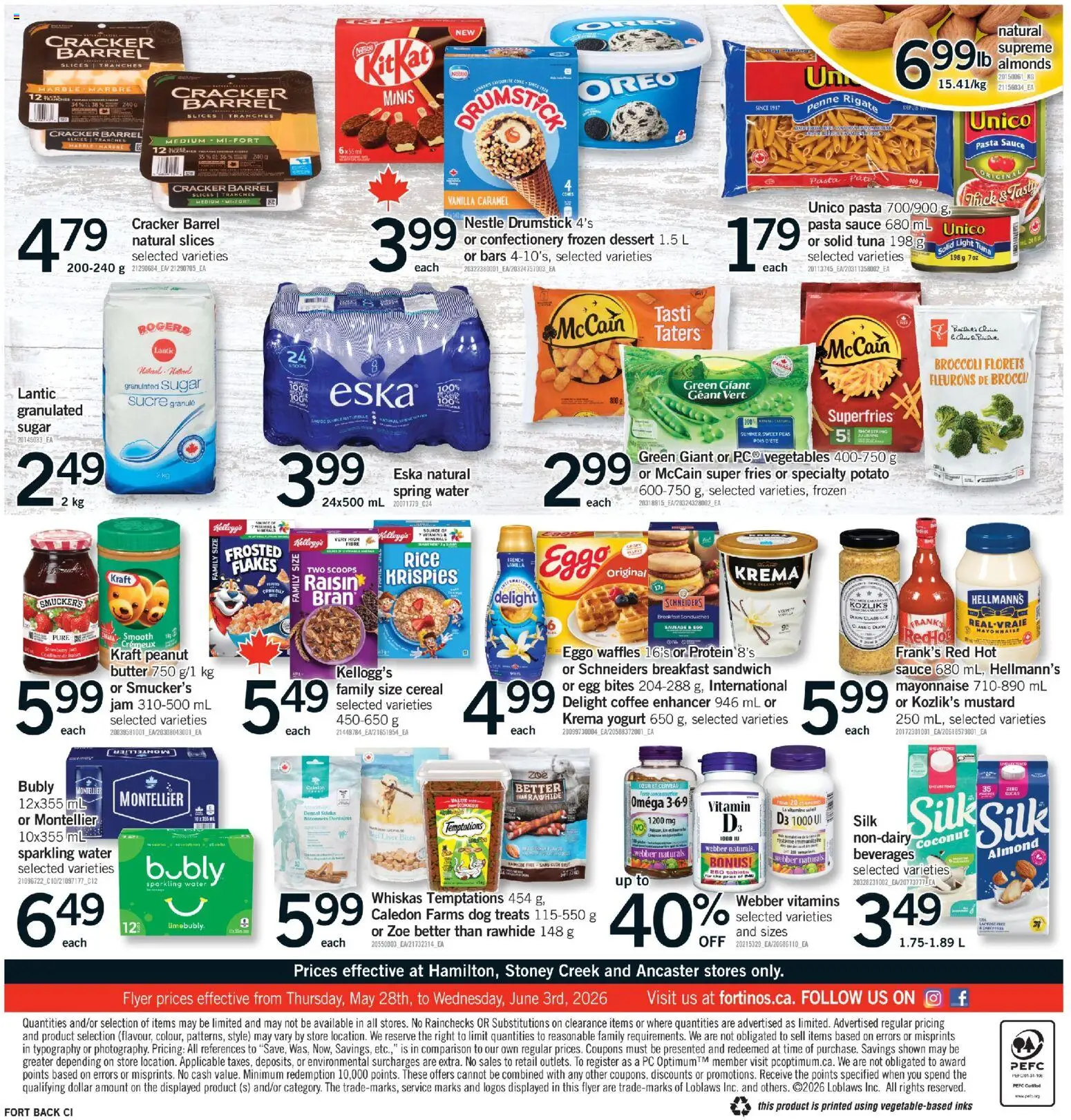 Fortinos flyer valid from 28.05.2026 | Page: 2 | Products: Pasta, Flakes, PC, Butter
