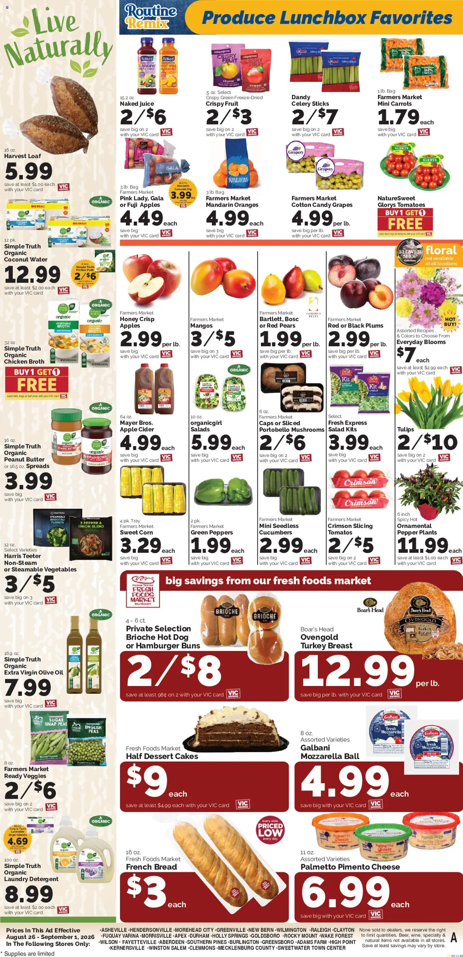 Harris Teeter Weekly Ad - NC - valid from 08/26/2026 | Page: 11 | Products: Peppers, Juice, Bag, Pears