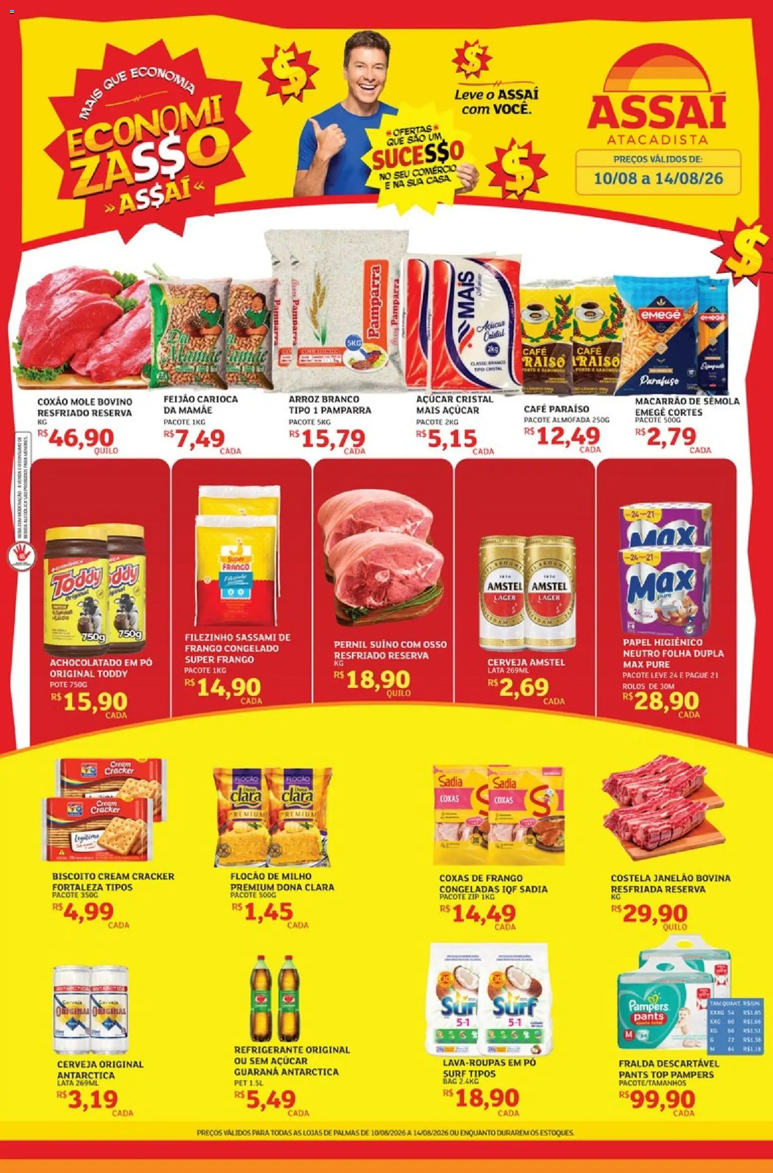 Assaí Atacadista Folheto - válido de 10/08/2026 | Página: 1 | Produtos: Achocolatado, Almofada, Pernil, Açúcar