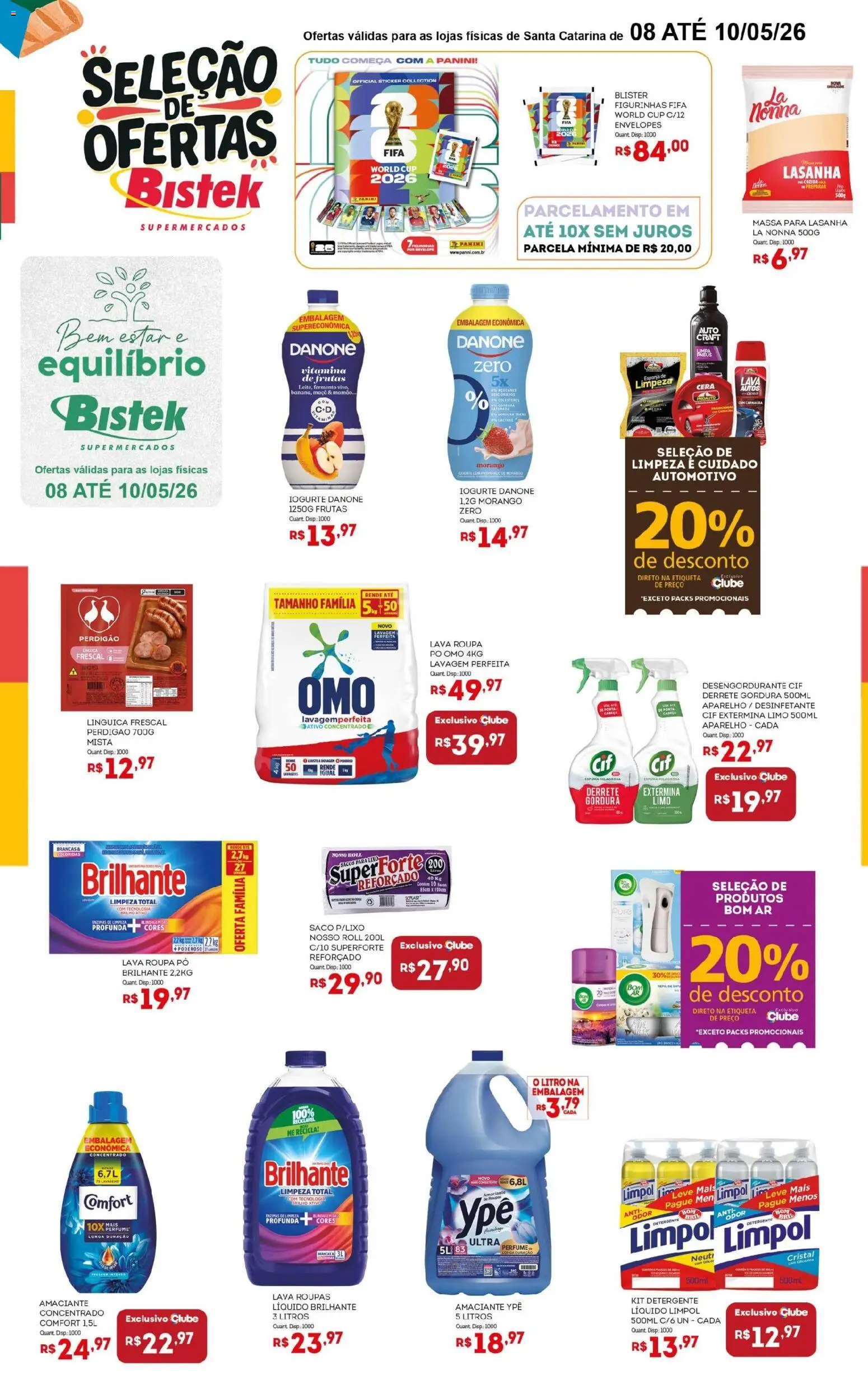 Bistek Supermercados Folheto - válido de 08.05.2026 | Página: 3 | Produtos: Detergente, Linguiça, Massa, Cera