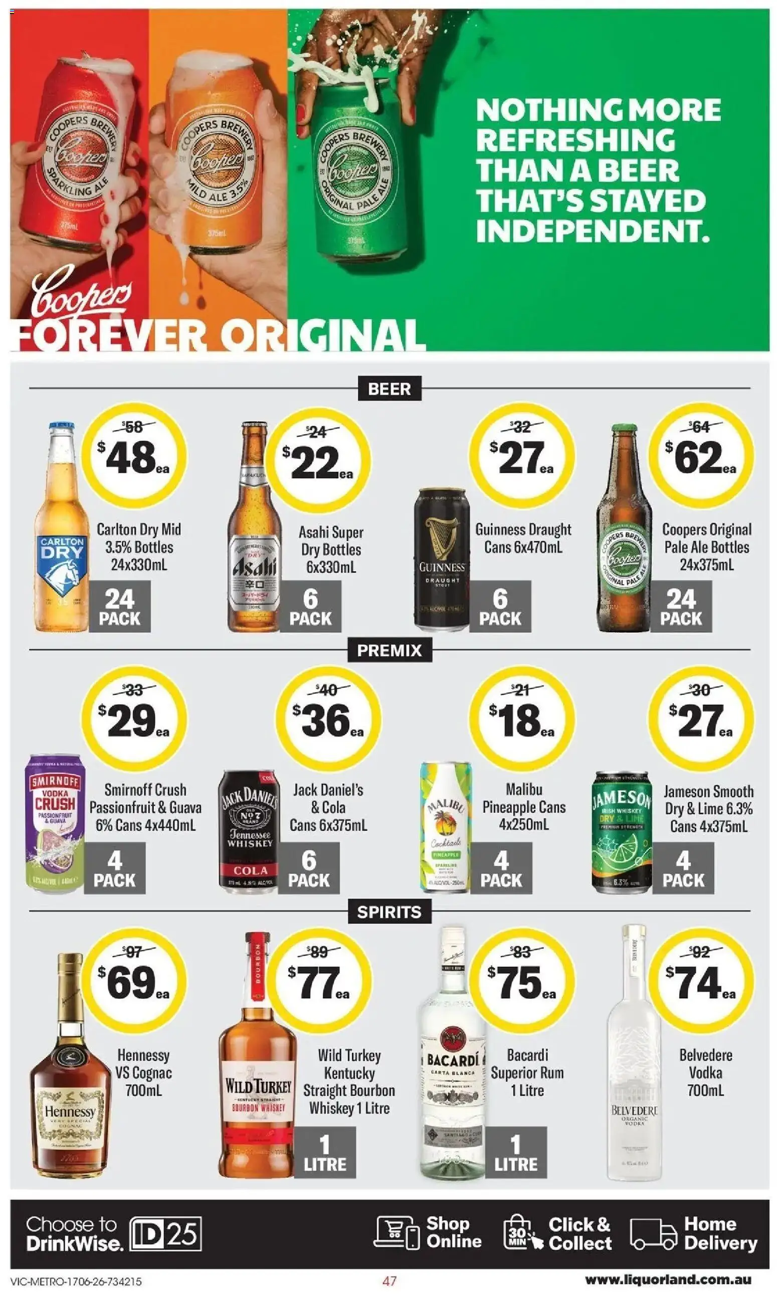 Coles catalogue - valid from 16.06.2026 | Page: 47 | Products: Beer, Passionfruit, Vodka, Lime