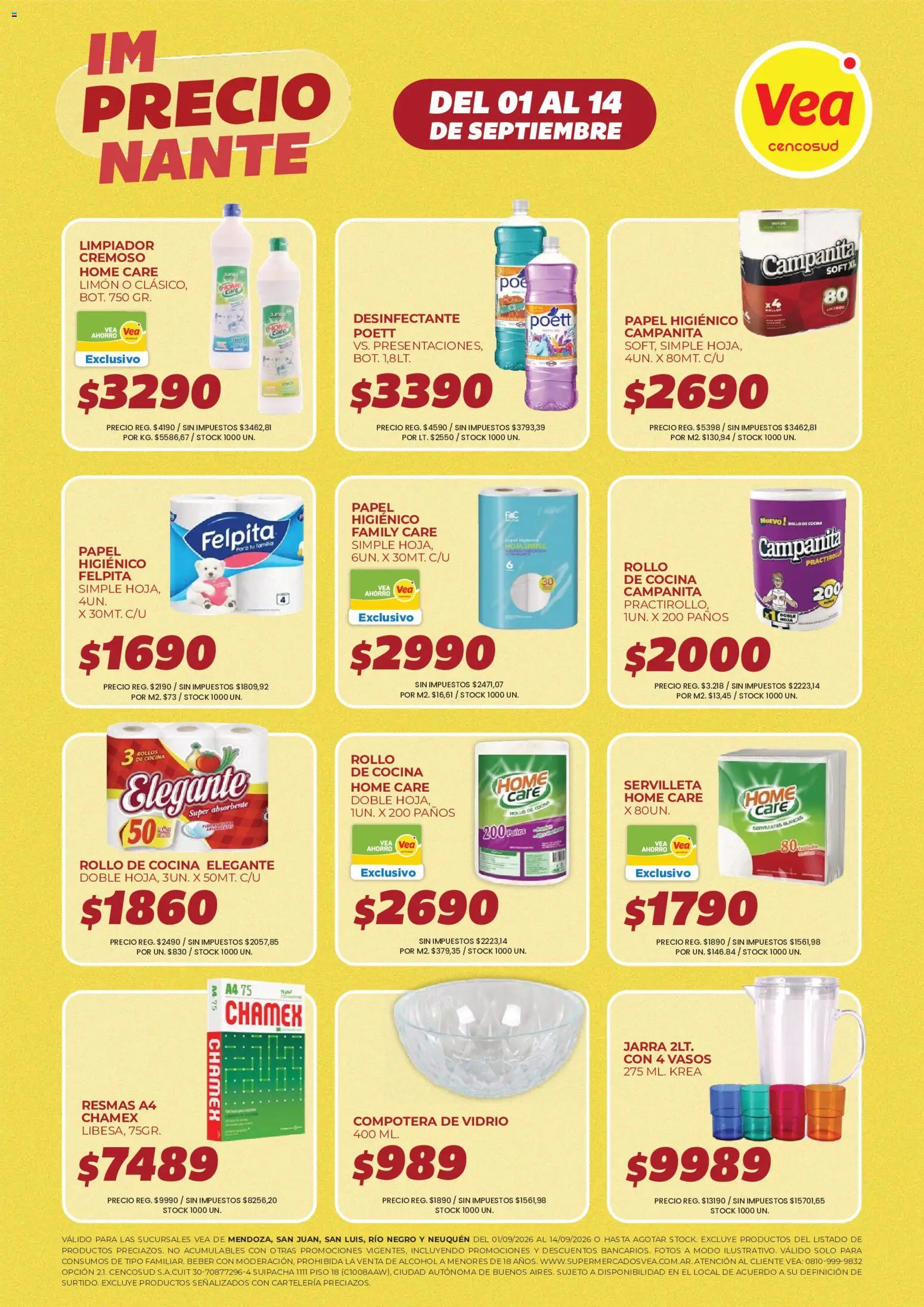 Vea - VOLANTE IMPRECIONANTE CUYO │ válido desde el 01/09/2026 | Página: 13 | Productos: Desinfectante, Papel higiénico, Servilletas, Limón