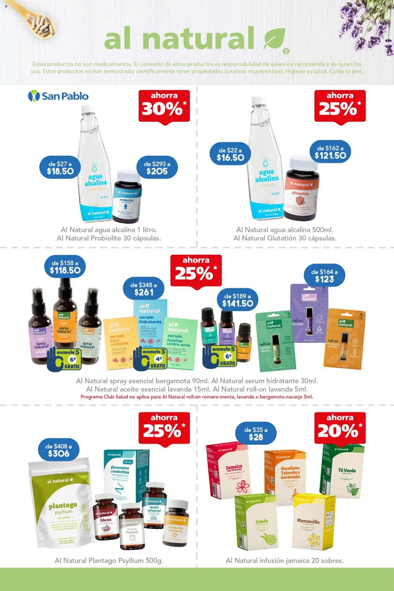 Nuevas ofertas de Farmacia San Pablo válidas en toda la República Mexicana desde el 09/08/2026. ¡Encuentra las mejores ofertas en Farmacia San Pablo catálogo! | Página: 3 | Productos: Agua, Limón, Aceite, Té verde