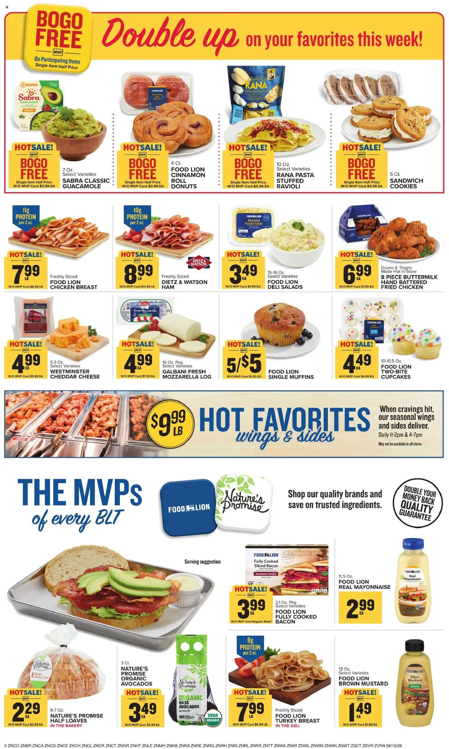 Food Lion Weekly Ad - valid from 08/19/2026 | Page: 6 | Products: Bakery, Chicken, Cookies, Mozzarella