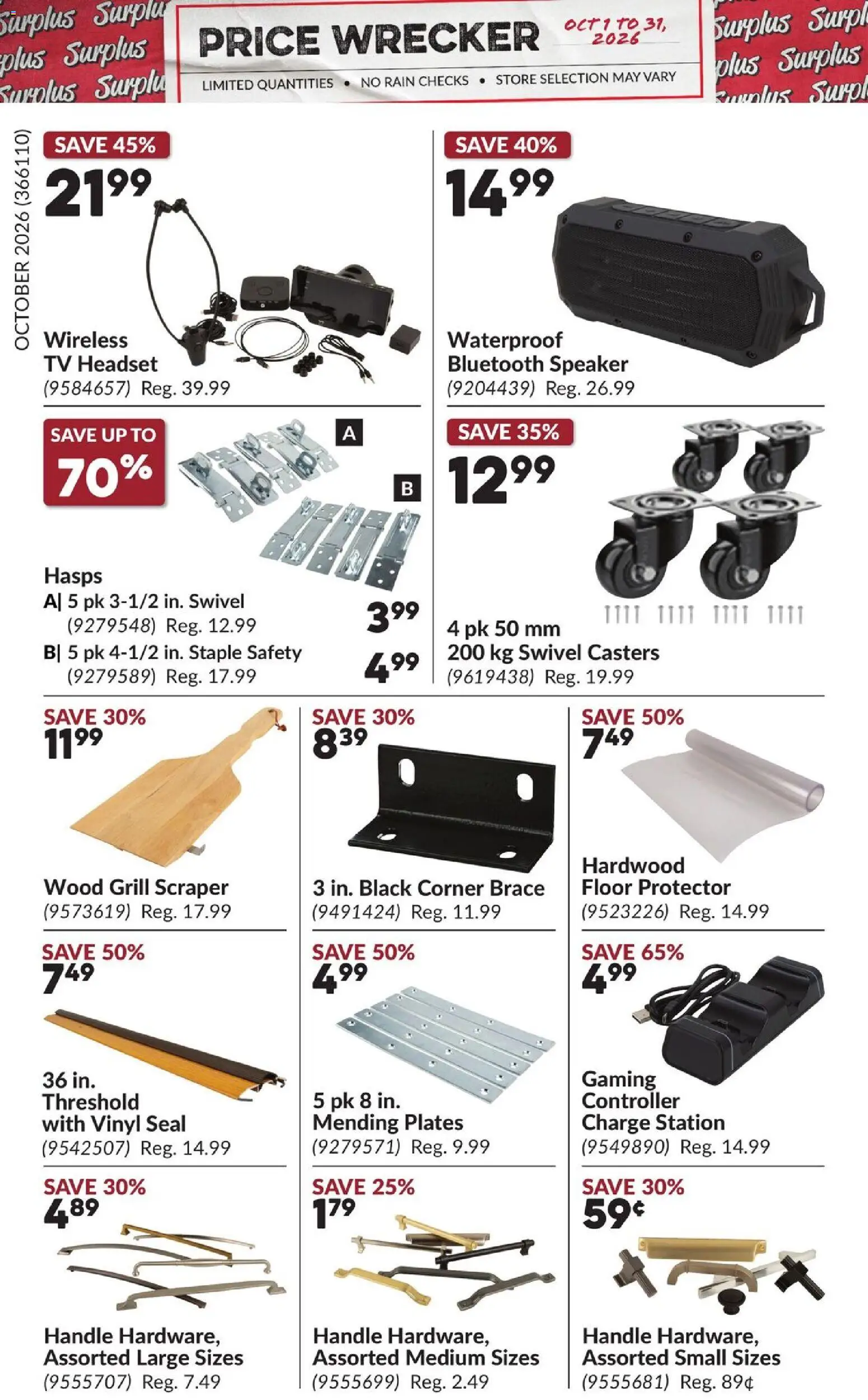 Princess Auto flyer valid from Oct 1, 2026 | Page: 17 | Products: Bluetooth speaker, Speaker, Grill, Scraper